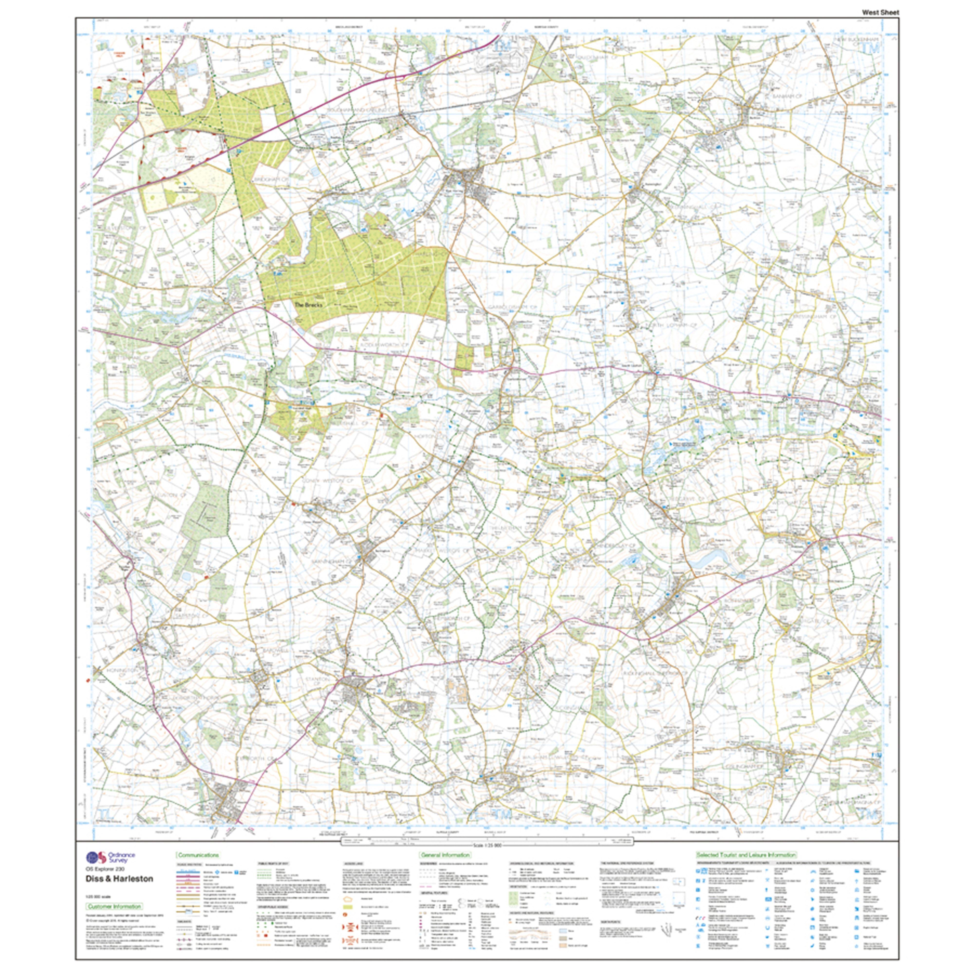 Explorer Active 230 Diss & Harleston Map With Digital Version