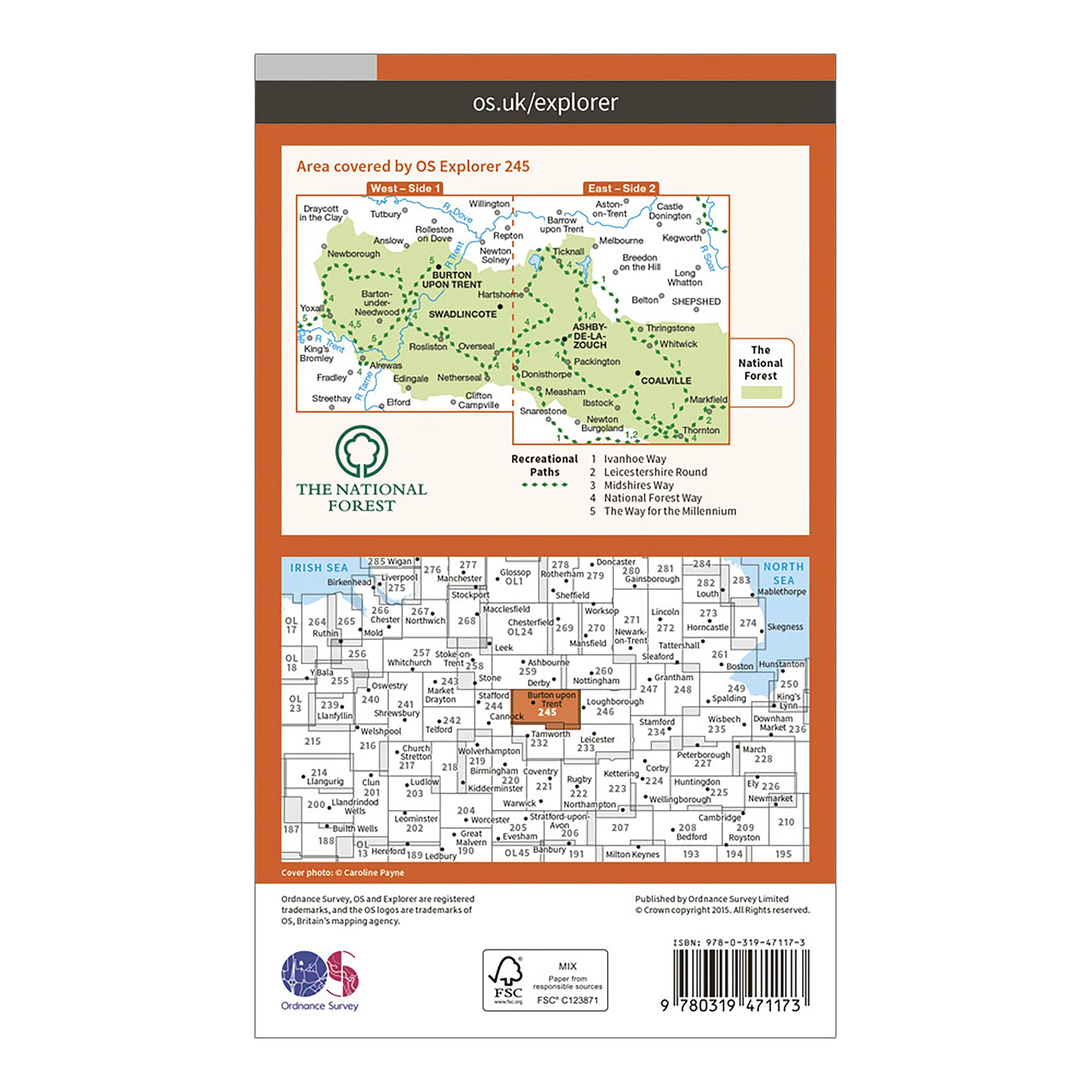 Explorer Active 245 The National Forest Map With Digital Version