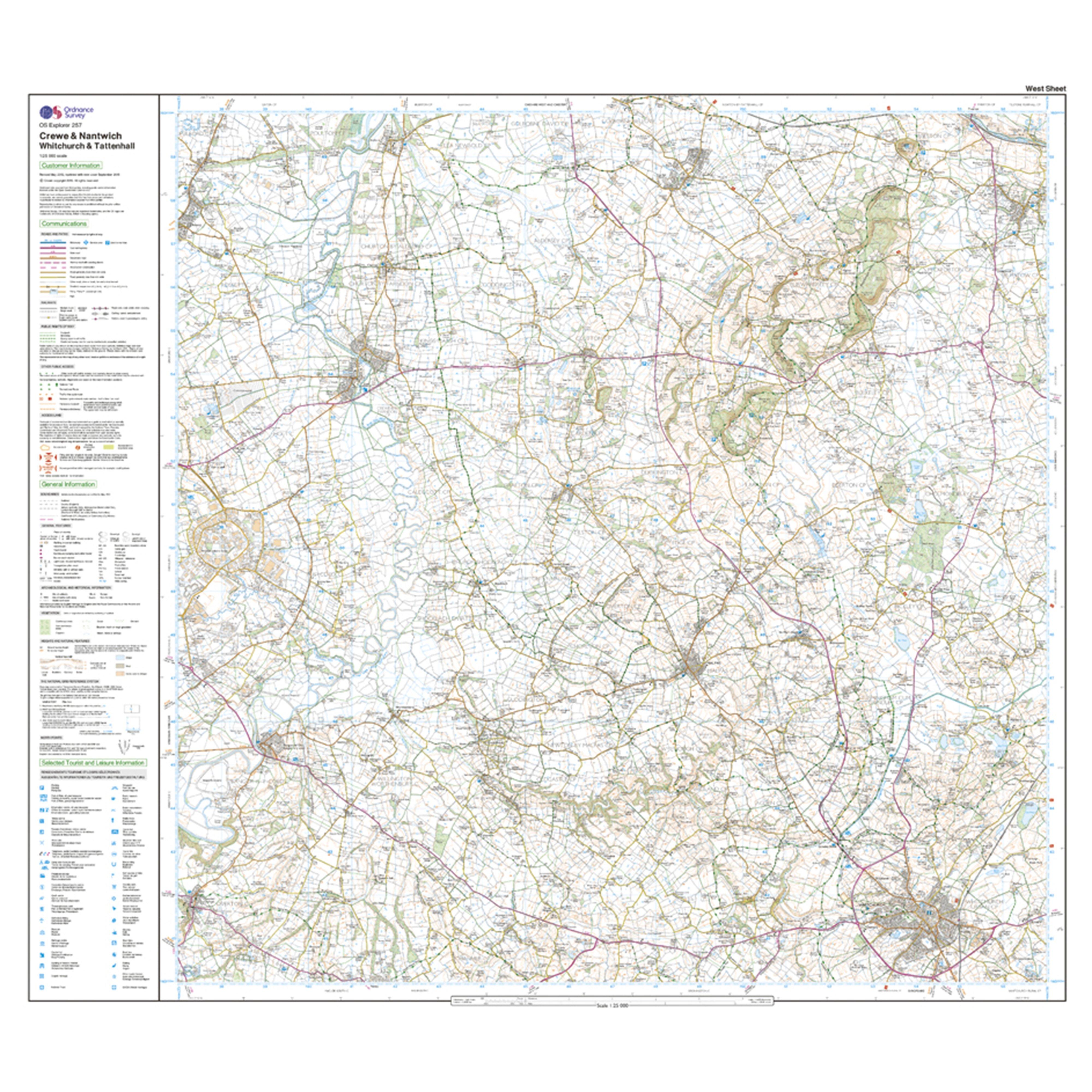 Explorer Active 257 Crewe & Nantwich Map with Digital Version