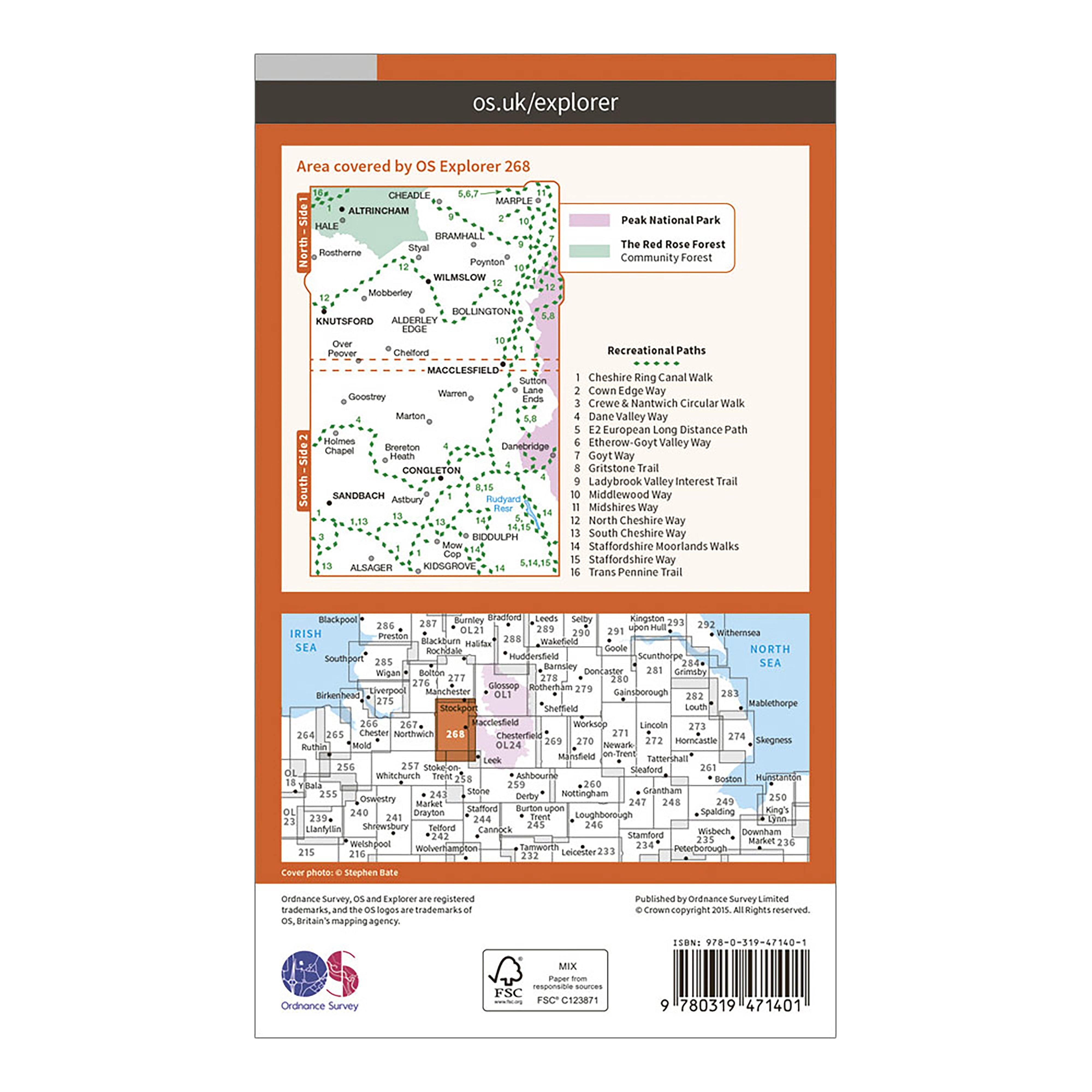 Explorer Active 268 Wilmslow, Macclesfield & Congleton Map With Digital Version