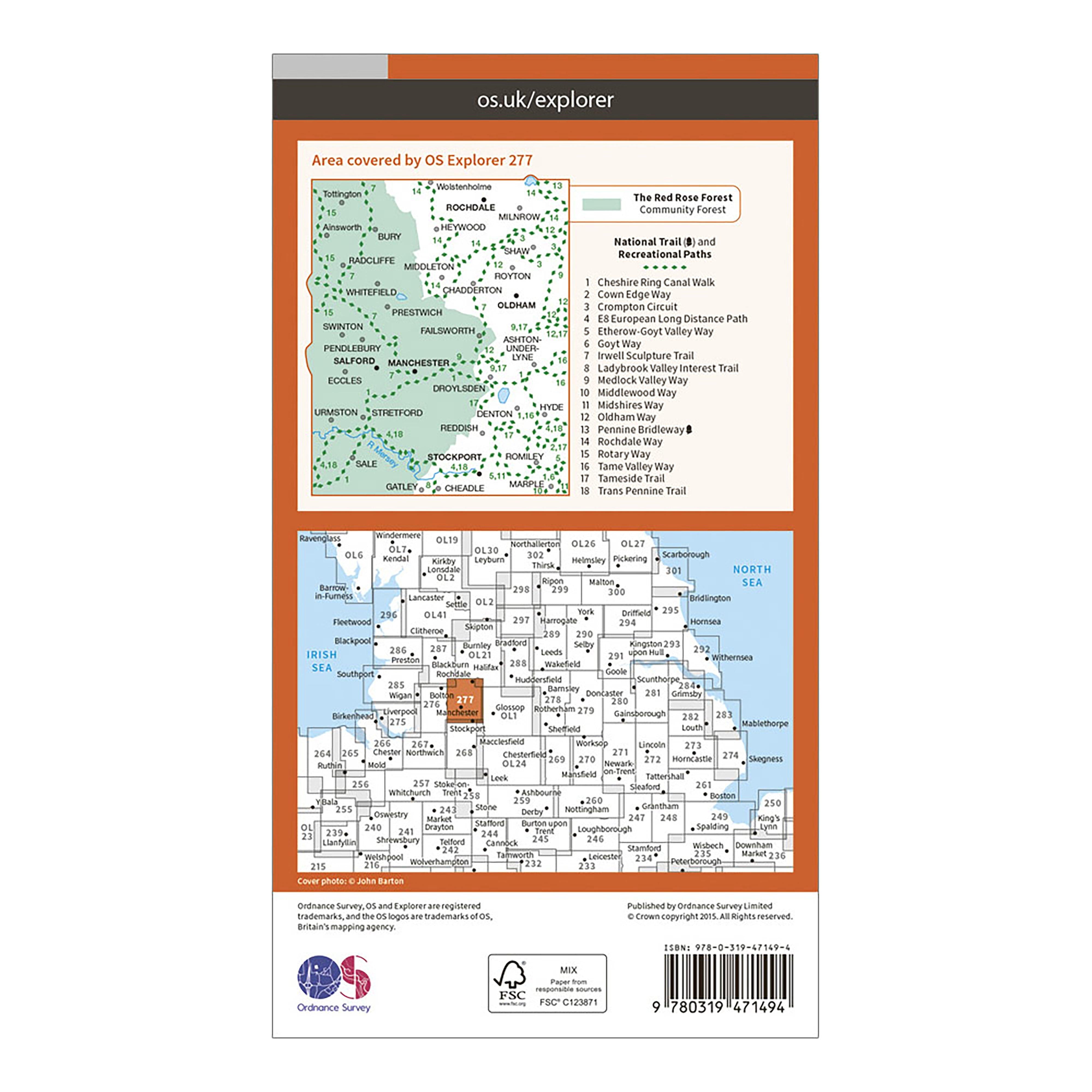 Explorer Active 277 Manchester & Salford Map With Digital Version