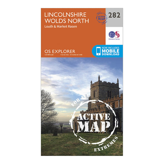 Explorer Active 282 Lincolnshire Wolds North Map With Digital Version