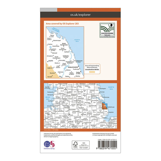 Explorer Active 283 Louth & Mablethorpe Map With Digital Version