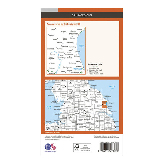 Explorer Active 295 Bridlington Driffield Hornsea Map With Digital Version