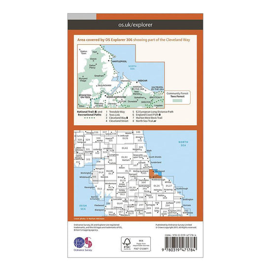 Explorer 306 Middlesbrough & Hartlepool Active Map