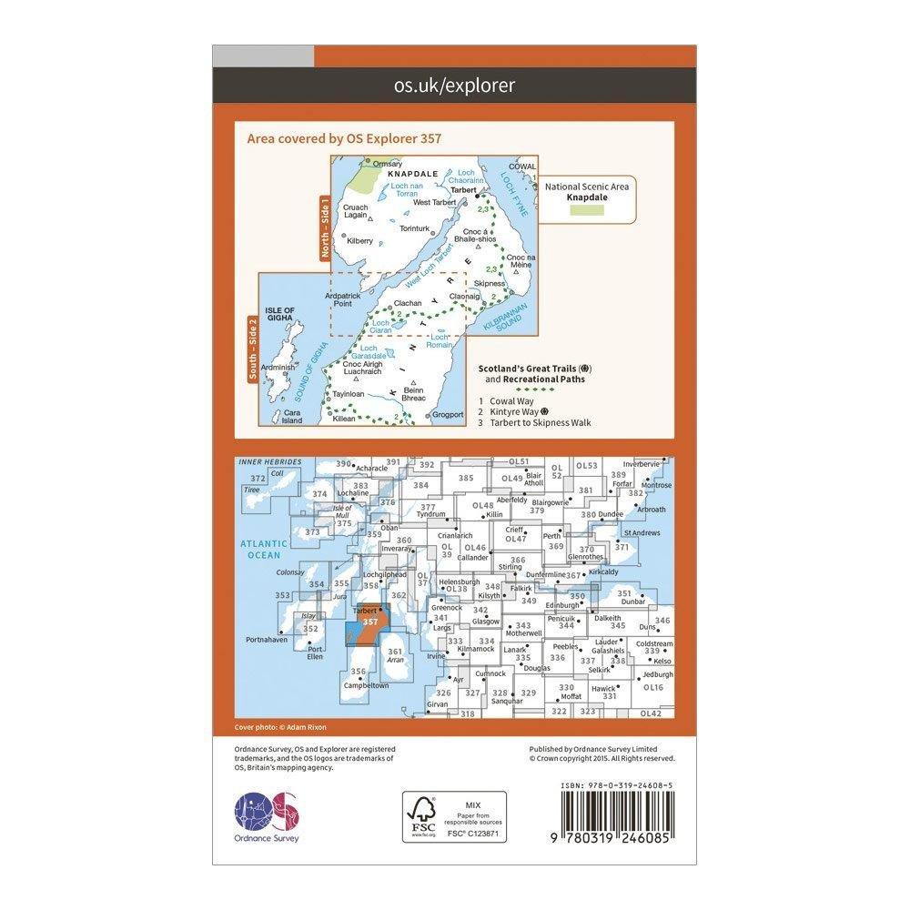 Explorer 357 Kintyre North Map With Digital Version