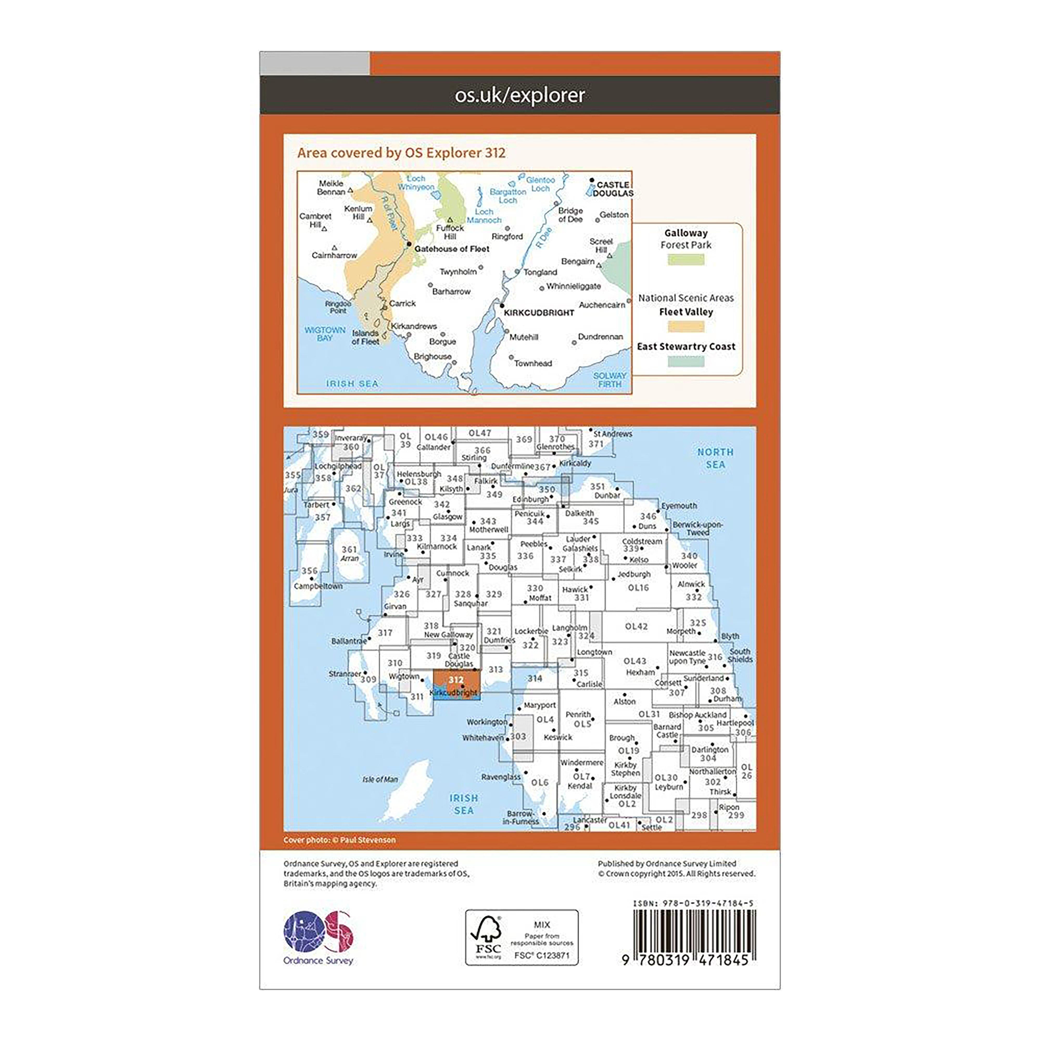 Explorer Active 312 Kirkcudbright & Castle Douglas Map With Digital Version