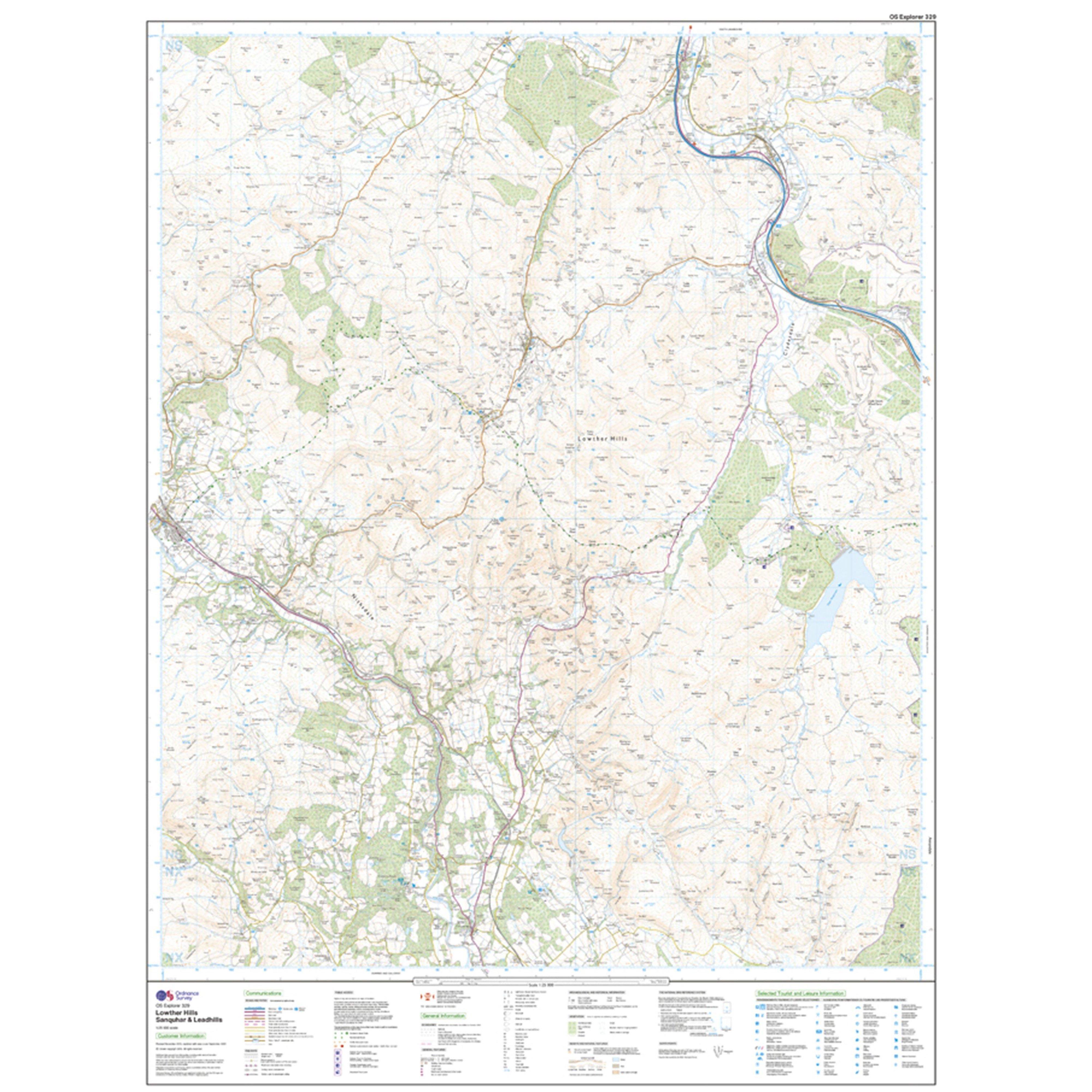 Explorer 329 Lowther Hills, Sanquhar & Leadhills Map With Digital Version