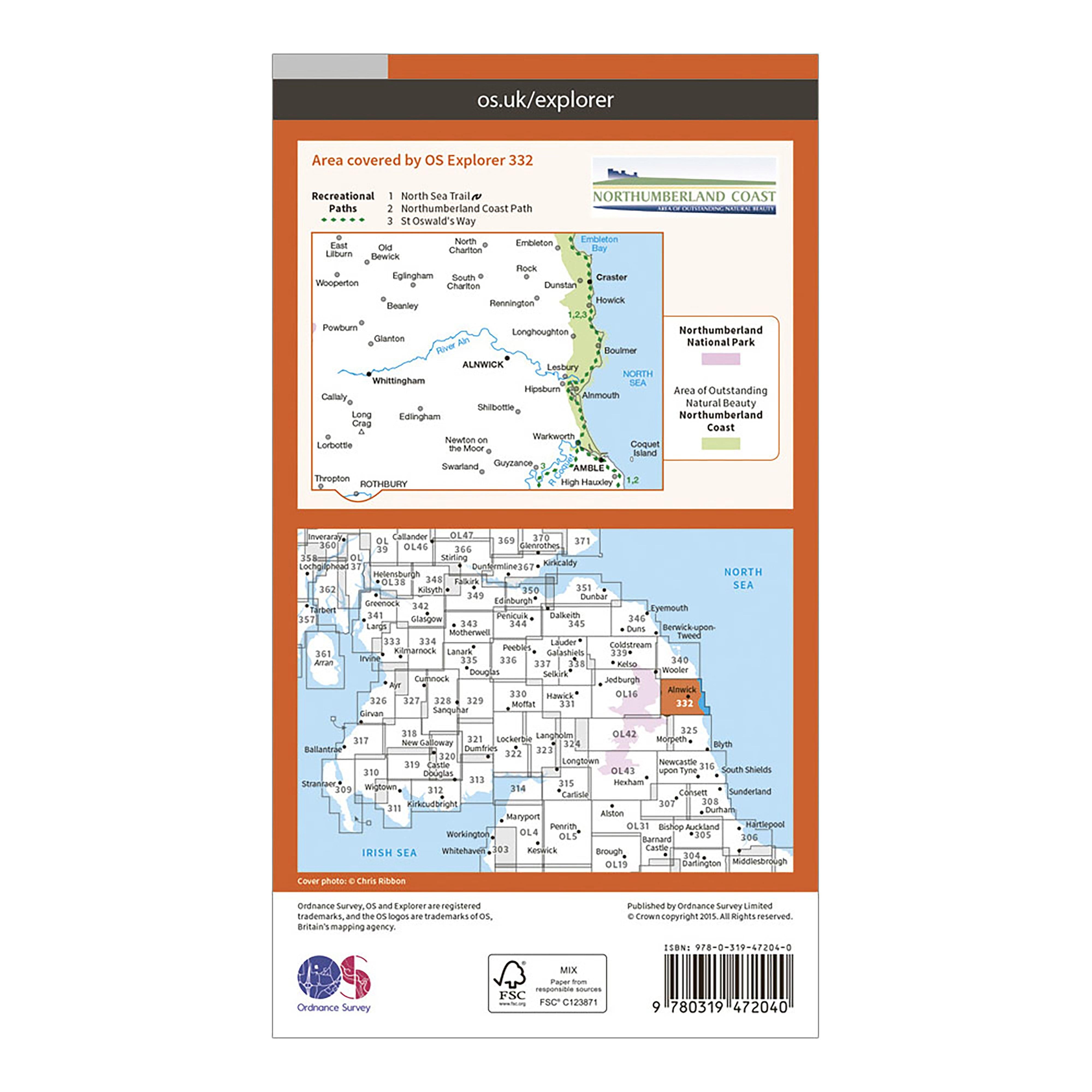 Explorer Active 332 Alnwick Amble Map With Digital Version