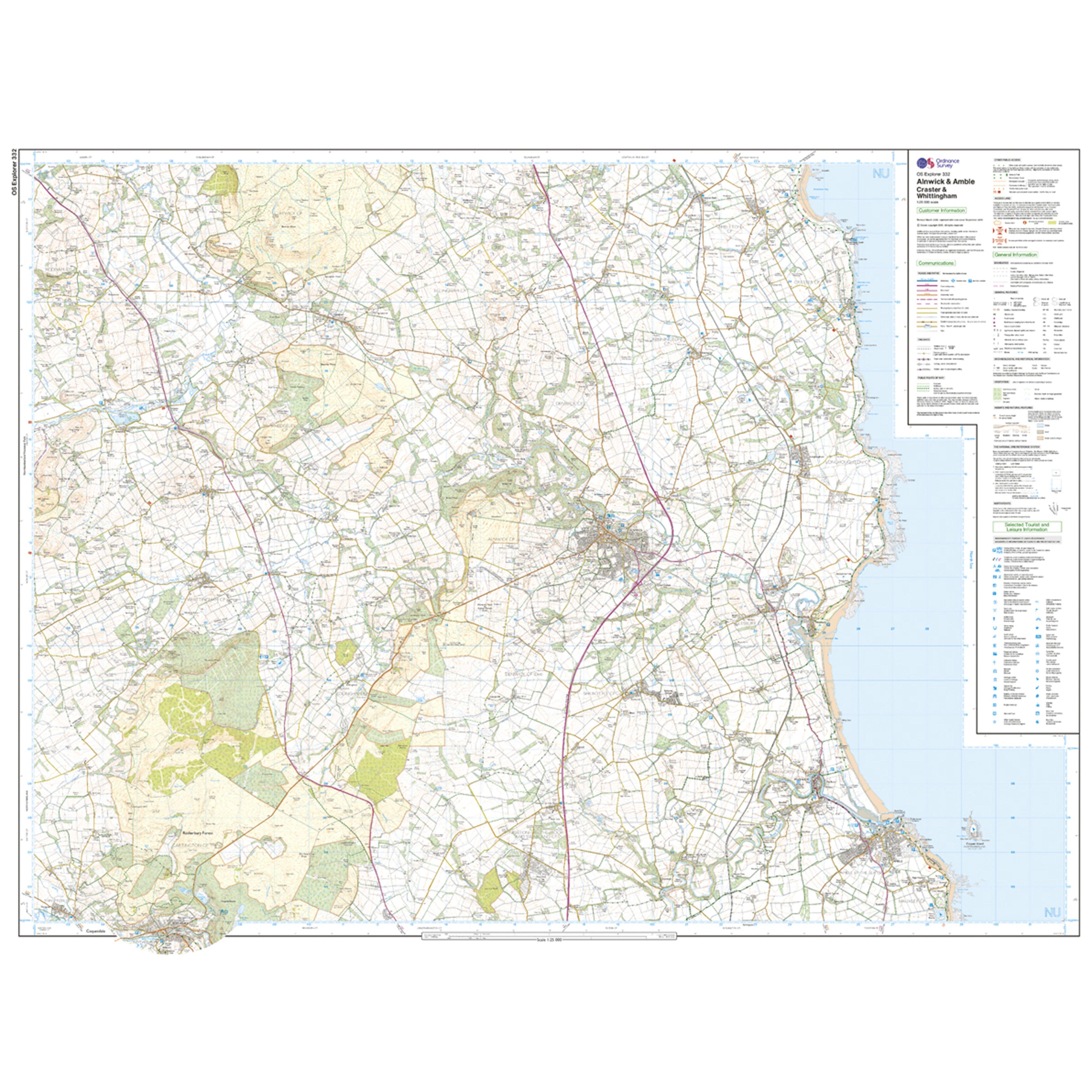 Explorer Active 332 Alnwick Amble Map With Digital Version