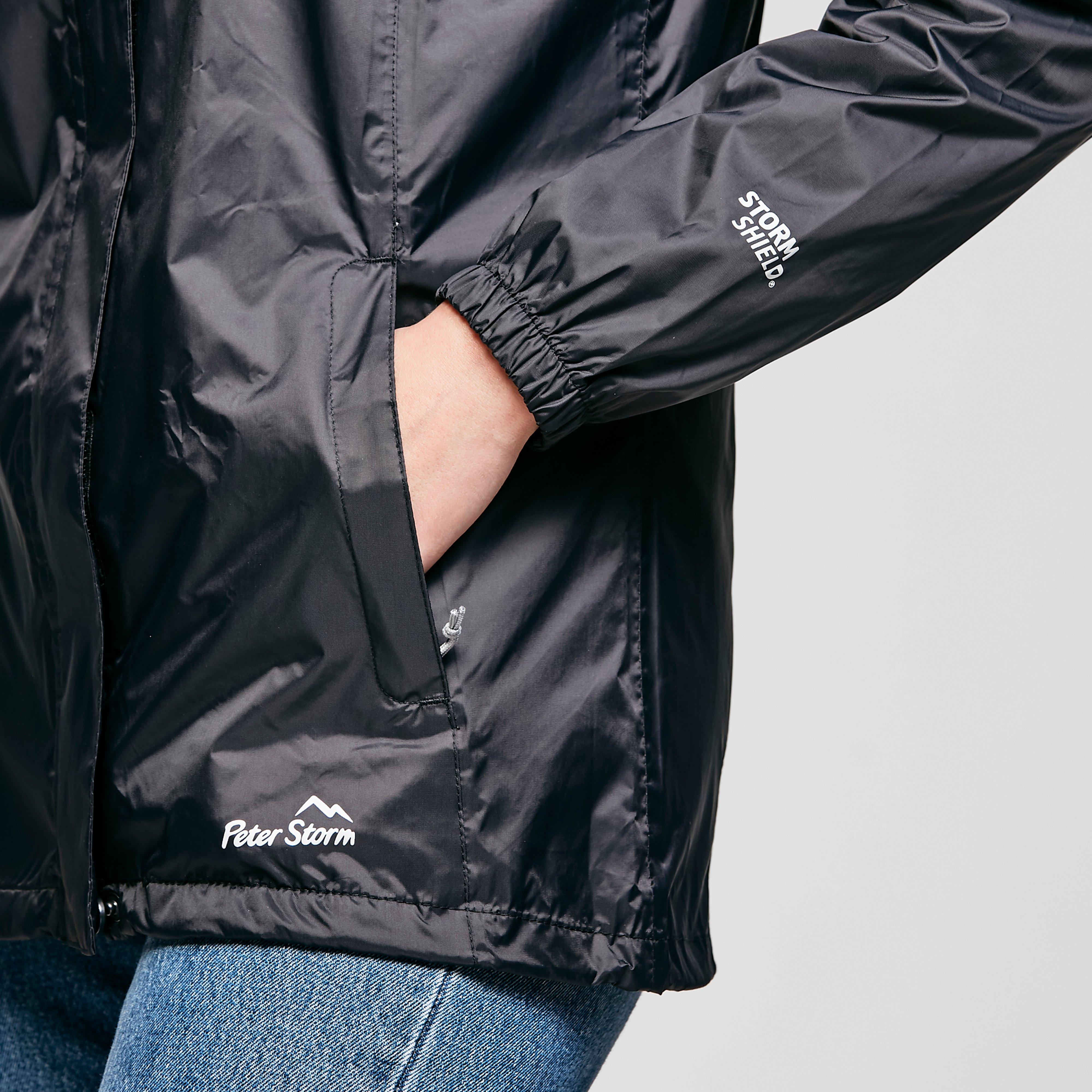 Womens Packable Hooded Jacket Black