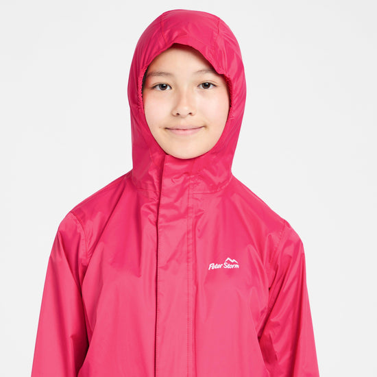 Kids Packable Waterproof Jacket Pink