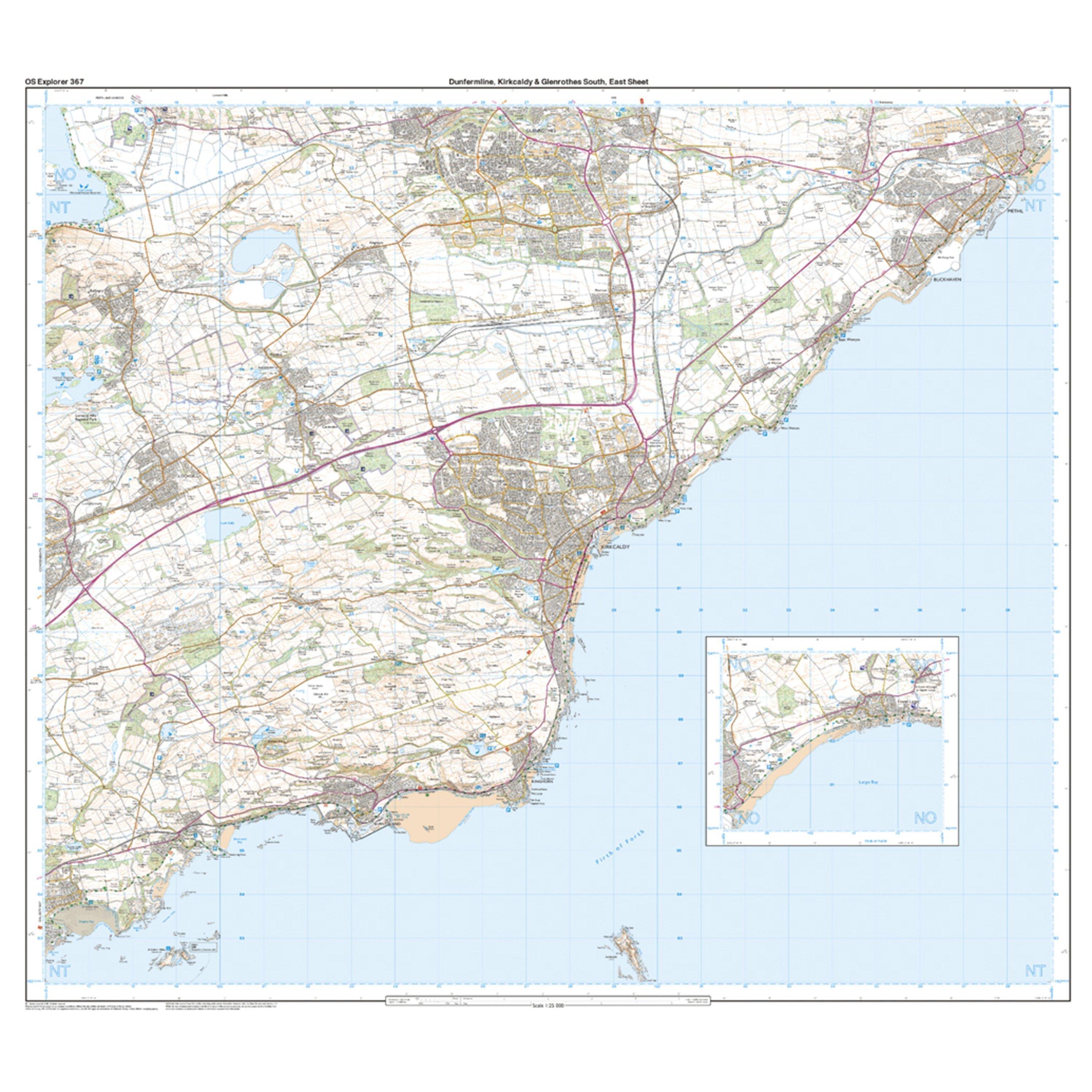 Explorer 367 Dunfermline Kirkcaldy Glenrothes South Map With Digital Version