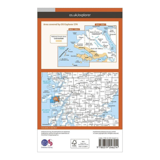 Explorer 374 Isle of Mull North & Tobermory Map With Digital Version