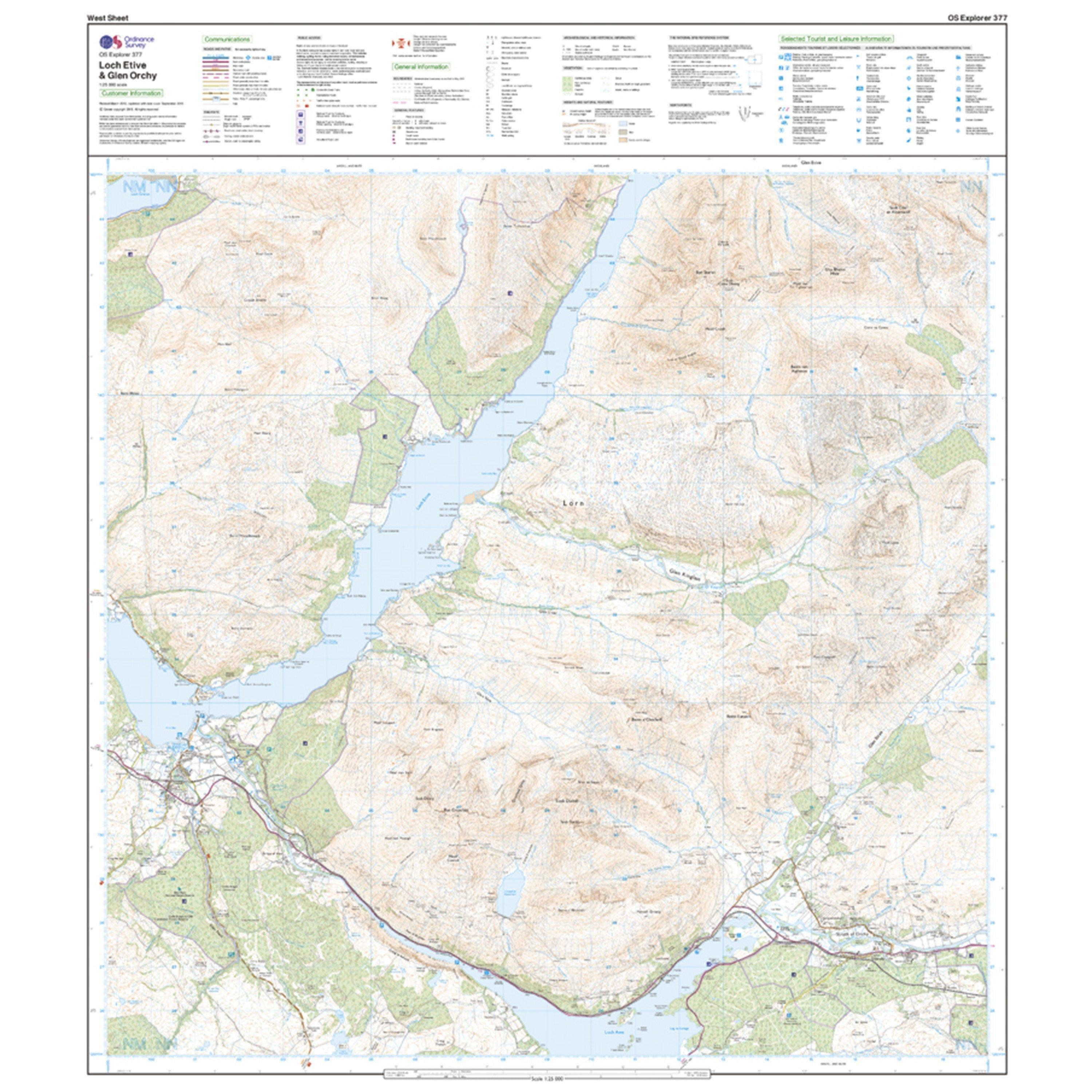 Explorer 377 Loch Etive & Glen Orchy Map With Digital Version
