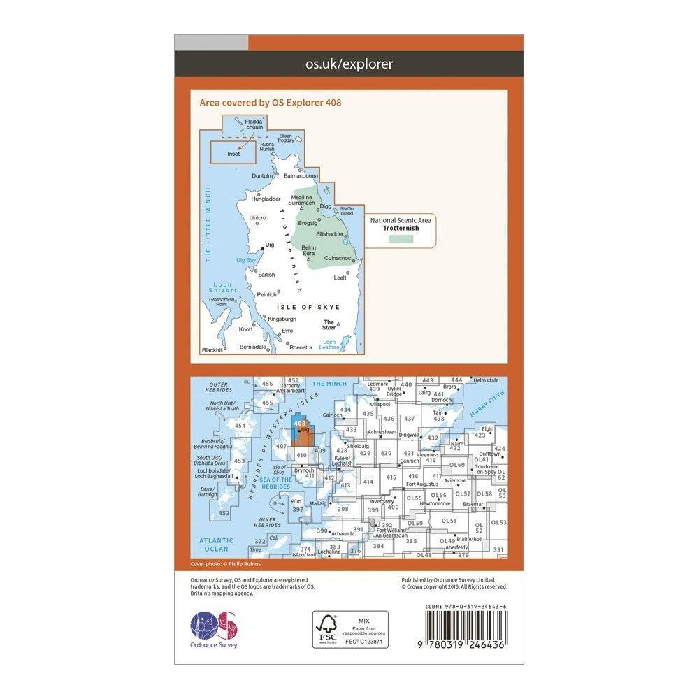Explorer 408 Skye Trotternish The Storr Map With Digital Version