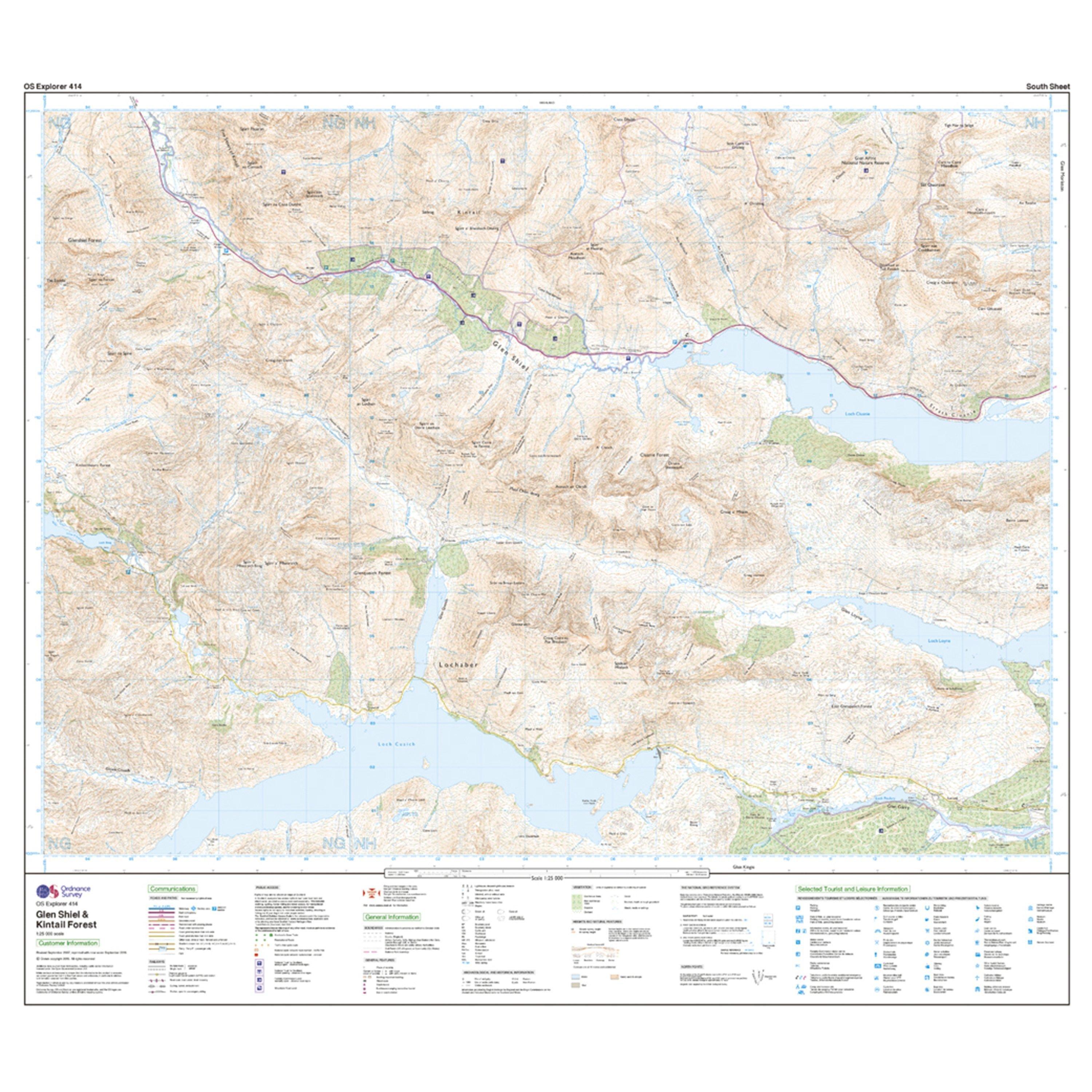 Explorer 414 Glan Shiel & Kintail Forest Map With Digital Version
