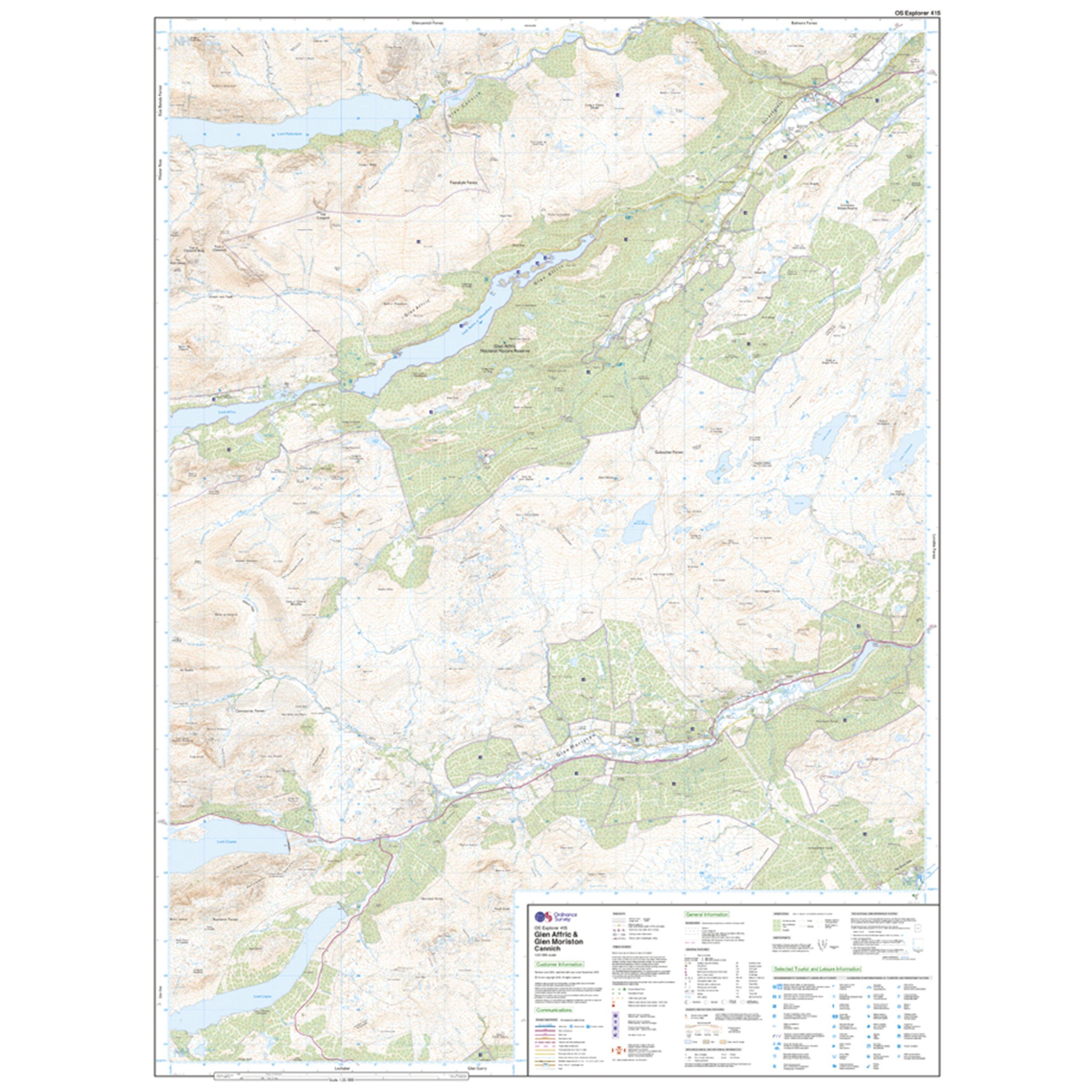 Explorer Active 415 Glen Affric & Glen Moriston Map With Digital Version
