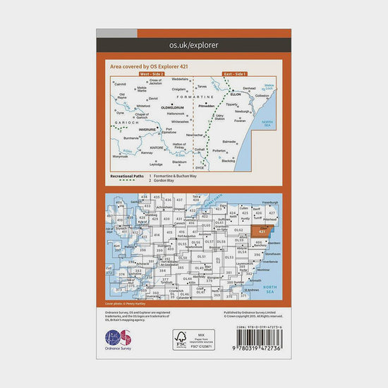 Explorer Active 421 Ellon & Inverurie Map With Digital Version