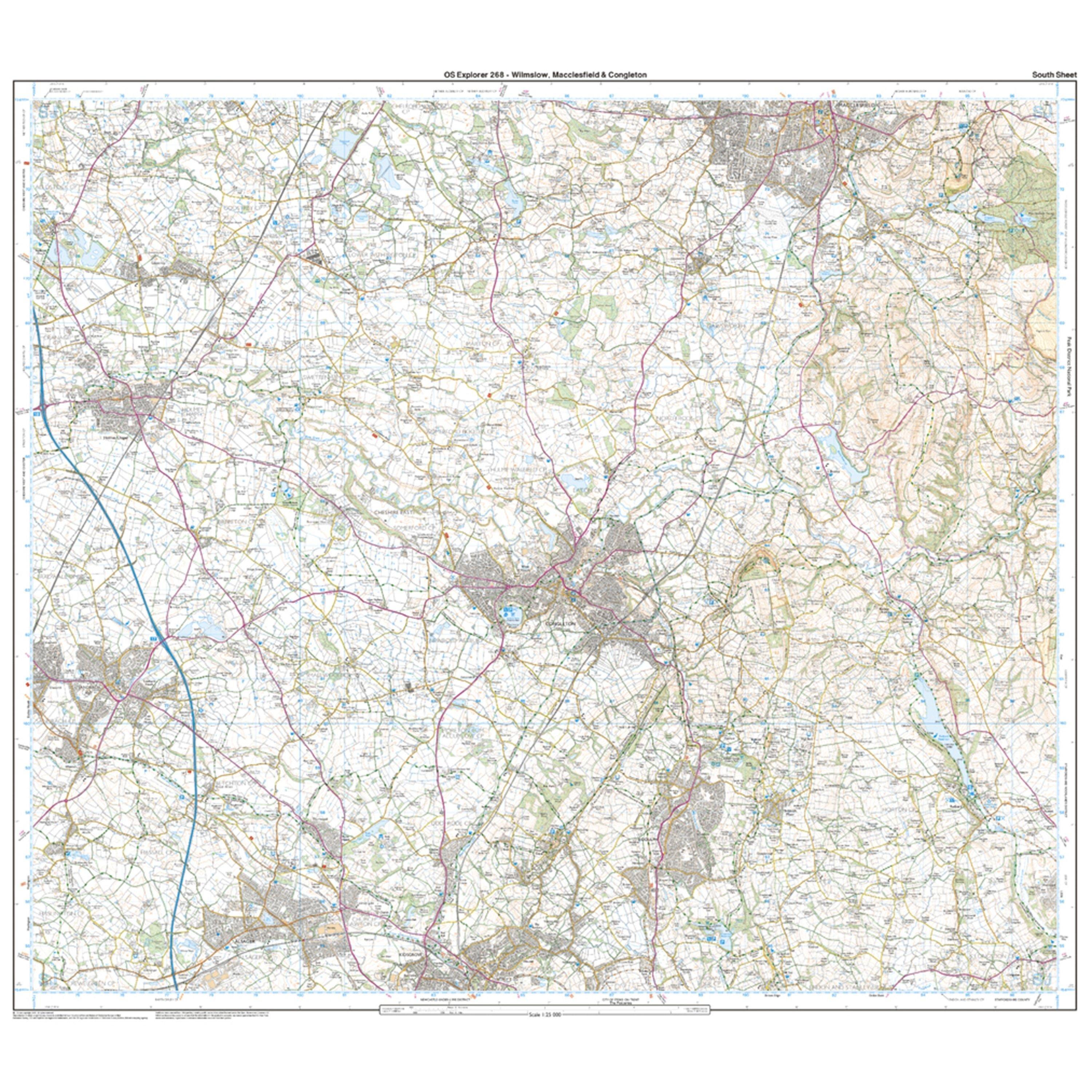 Explorer 268 Wilmslow, Macclesfield & Congleton Map With Digital Version