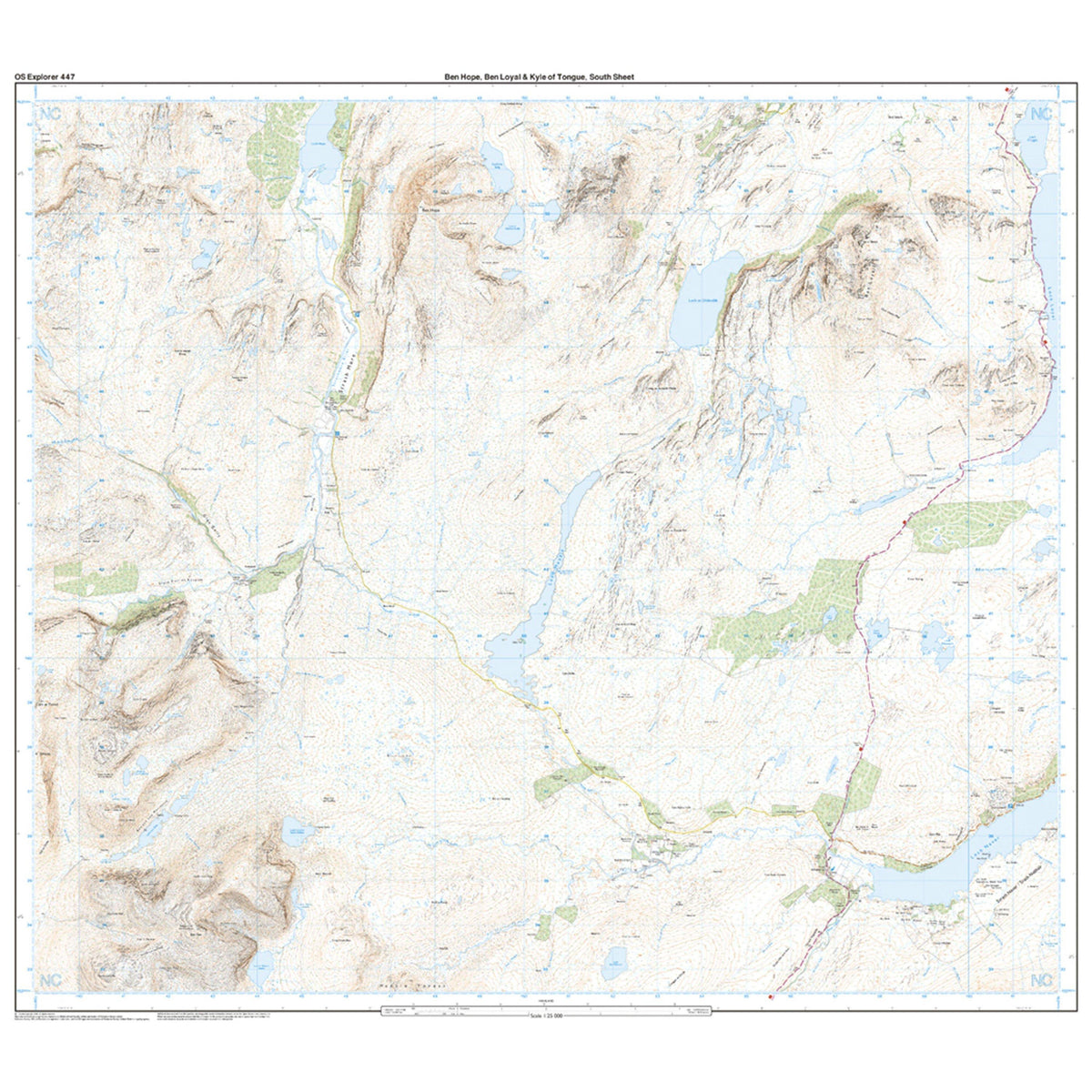 Explorer Active 447 Ben Hope, Ben Loyal & Kyle of Tongue Map With Digital Version