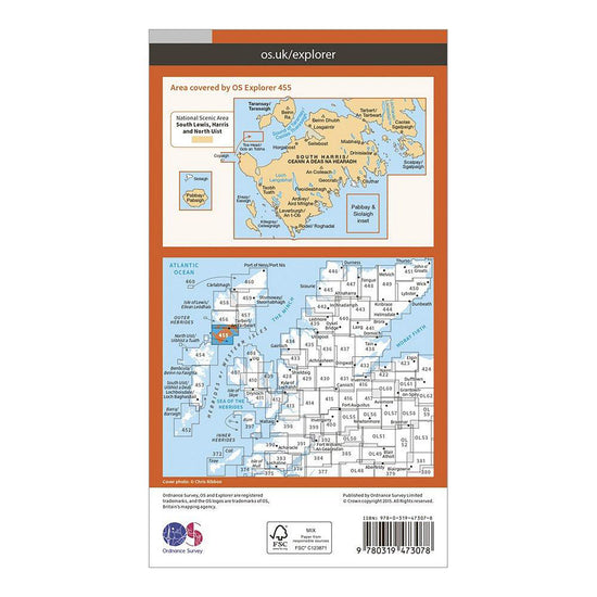 Explorer 455 South Harris Map With Digital Version