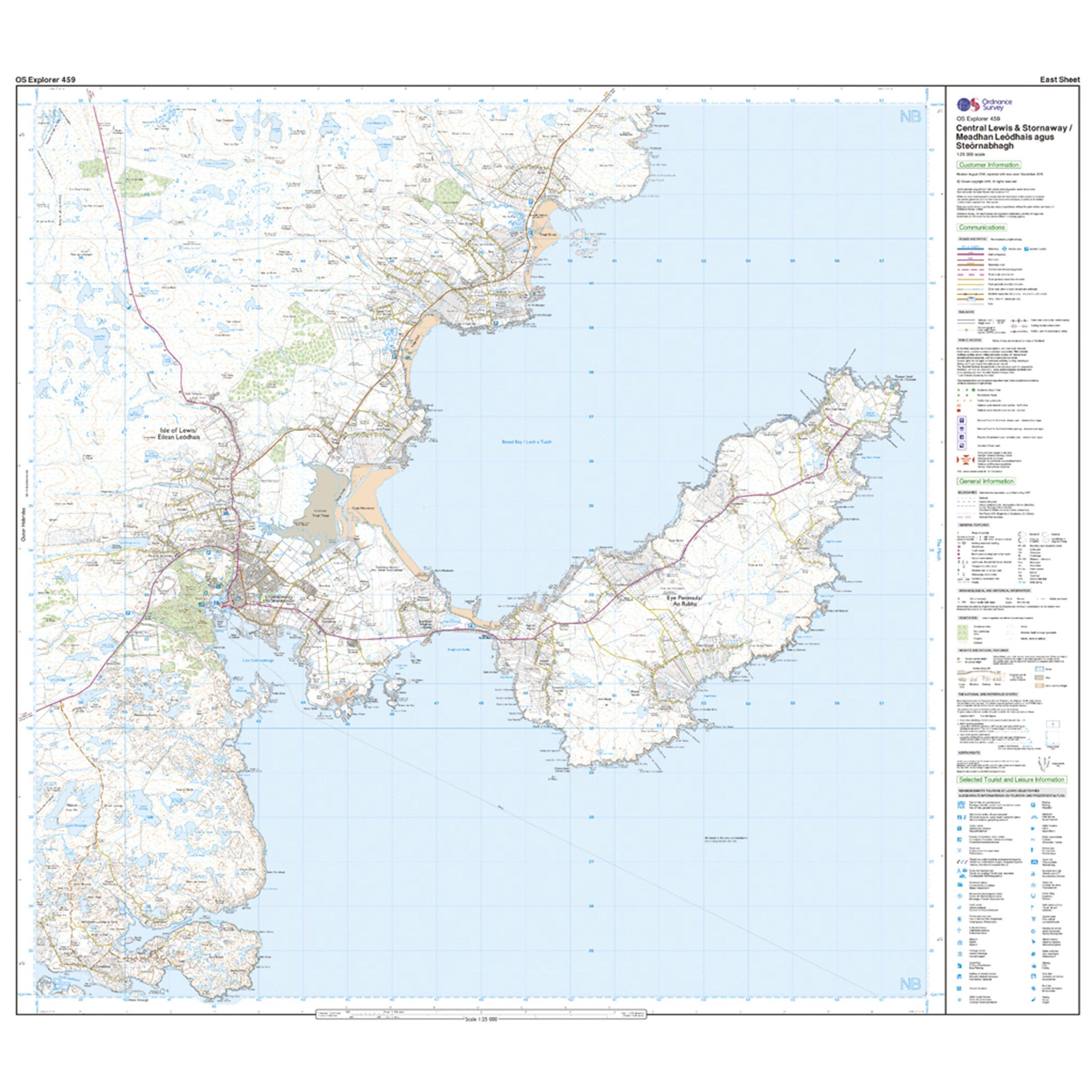 Explorer Active 459 Central Lewis & Stornaway Map With Digital Version