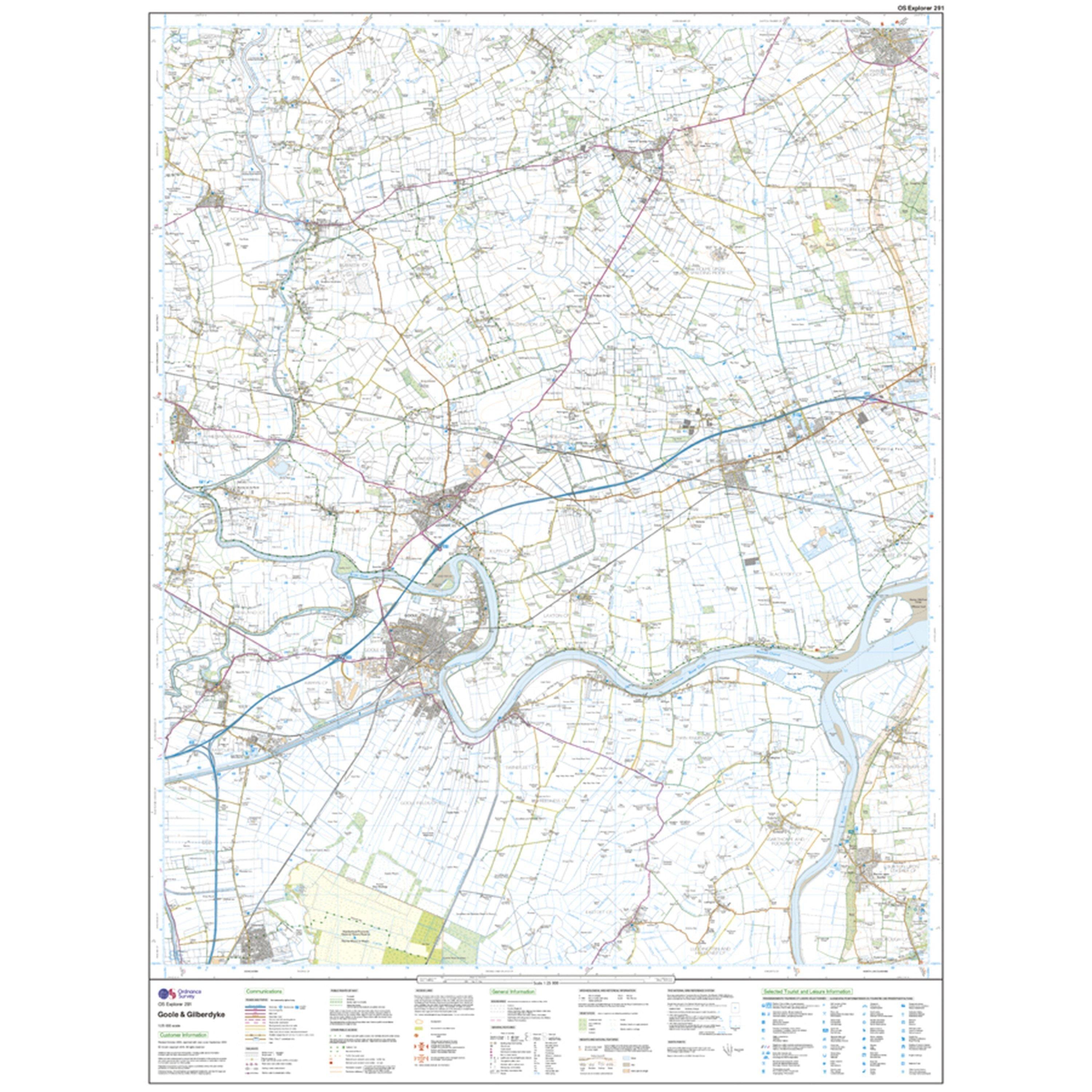 Explorer 291 Goole & Gilberdyke Map With Digital Version