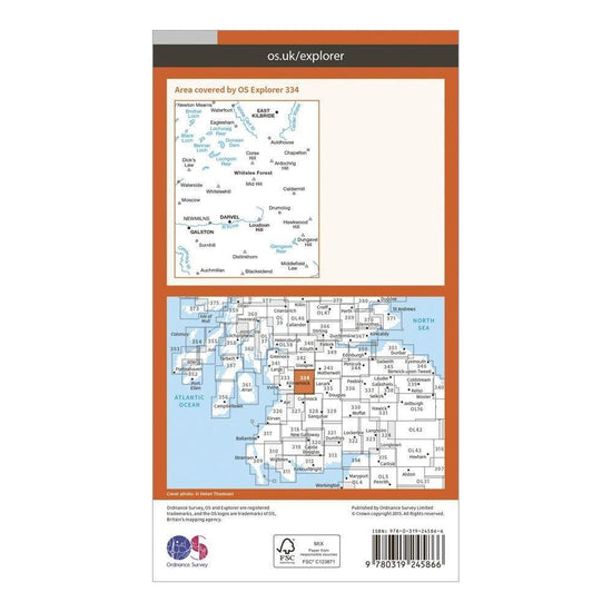 Explorer 334 East Kilbride, Galston & Darvel Map With Digital Version