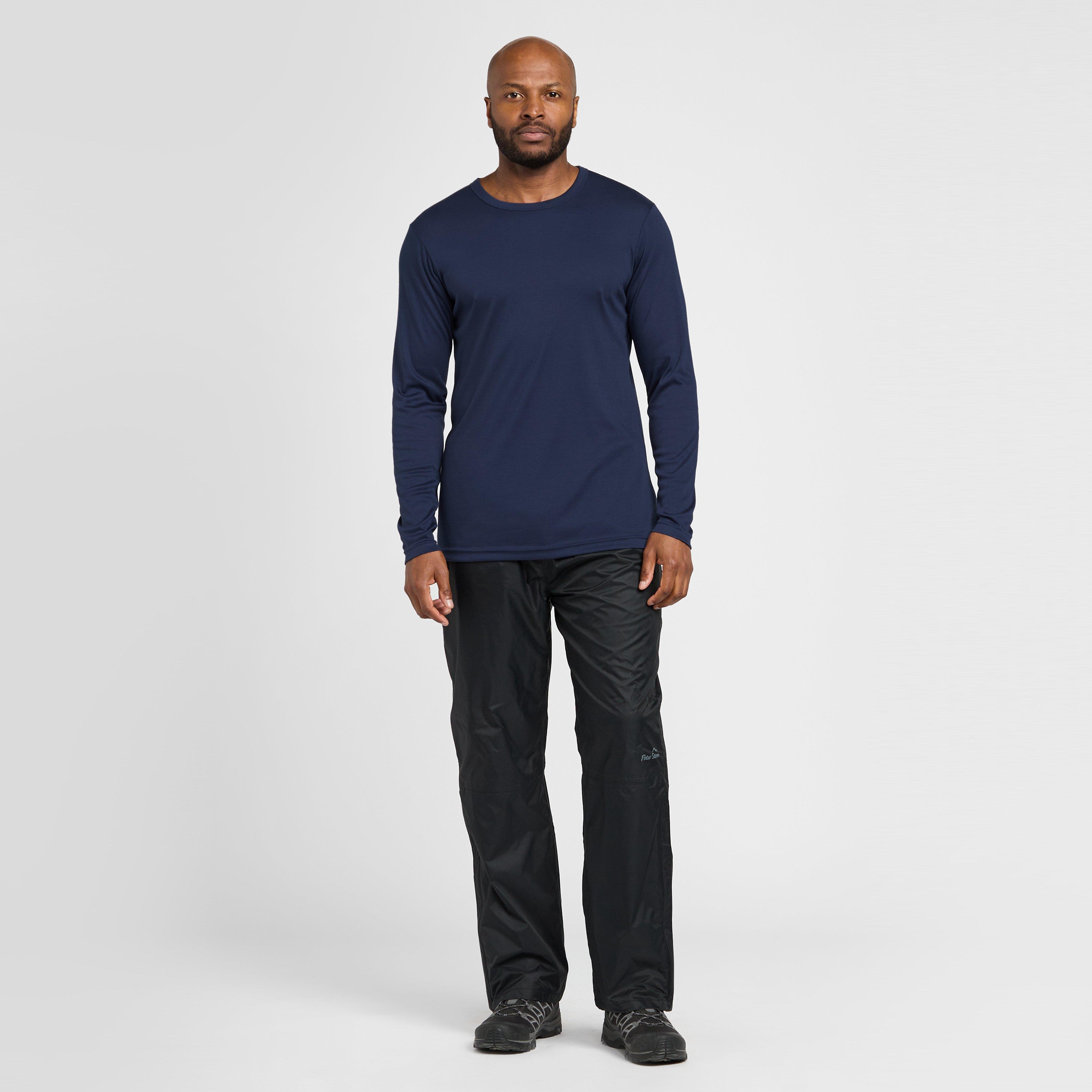 Mens Long-sleeve Thermal Crew Neck Top Navy
