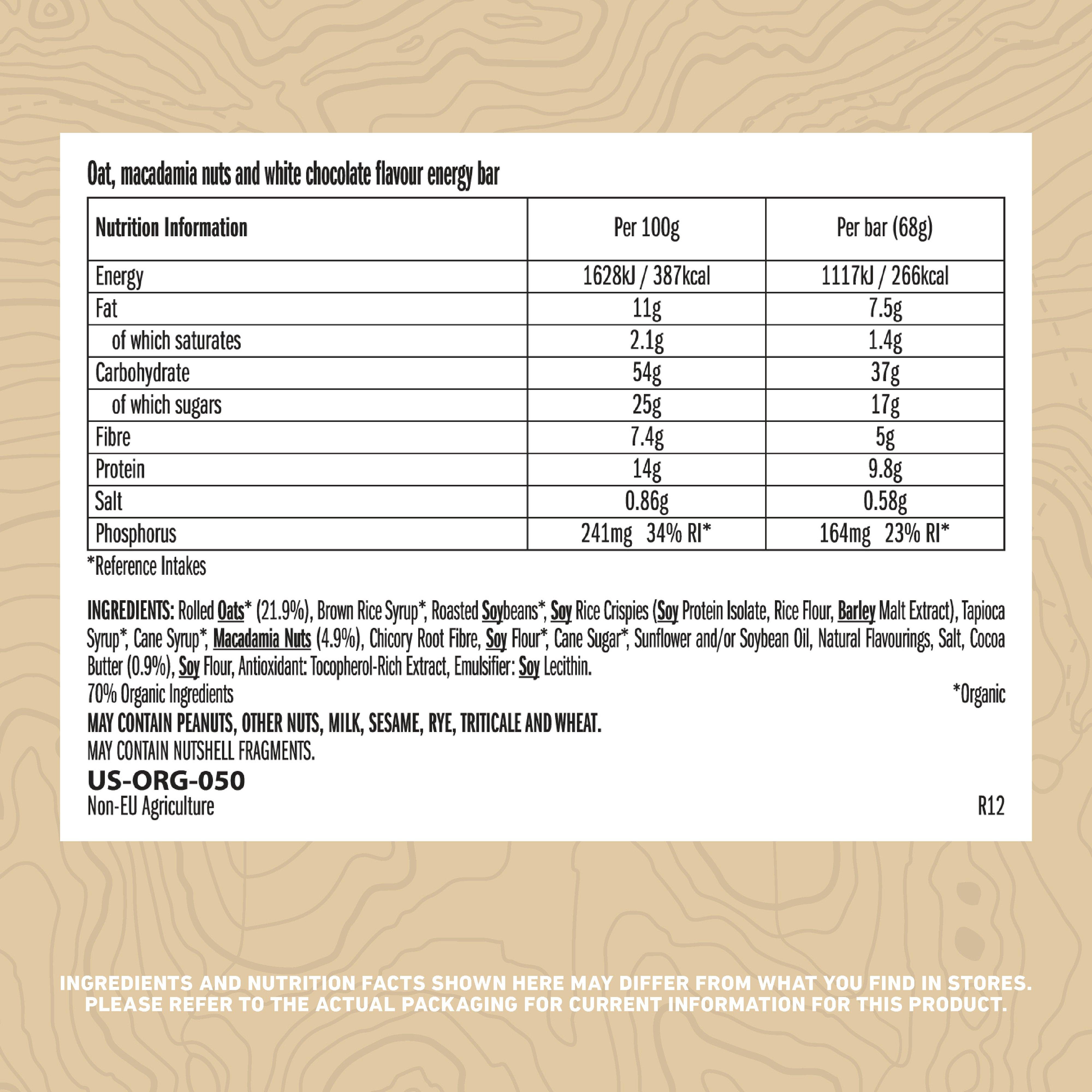 White Chocolate Macadamia Energy Bar