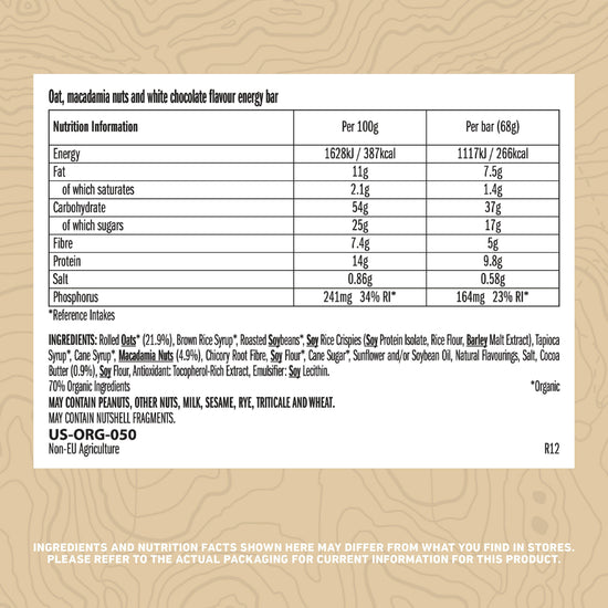 White Chocolate Macadamia Energy Bar