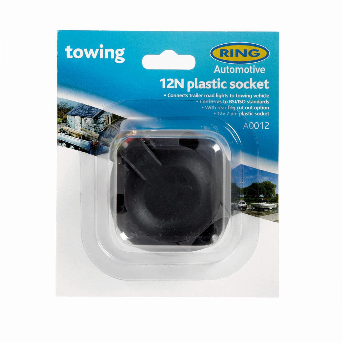 12N 7 Pin Plastic Socket with Fog Cut Out (A0012)