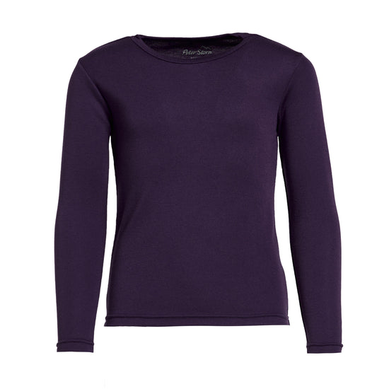 Kids Long Sleeved Thermal Crew Neck Top Purple