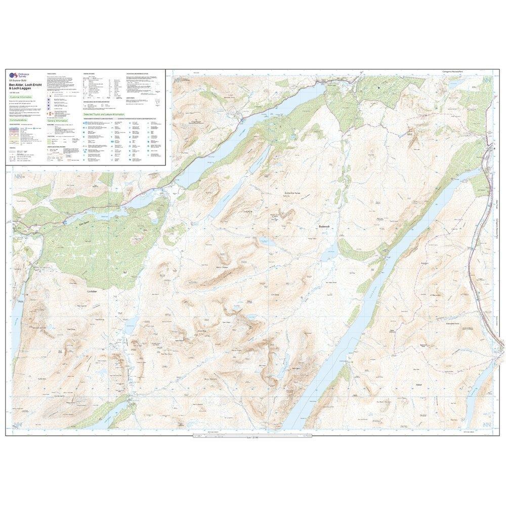 Explorer OL50 Ben Alder, Loch Ericht & Loch Laggan Map With Digital Version
