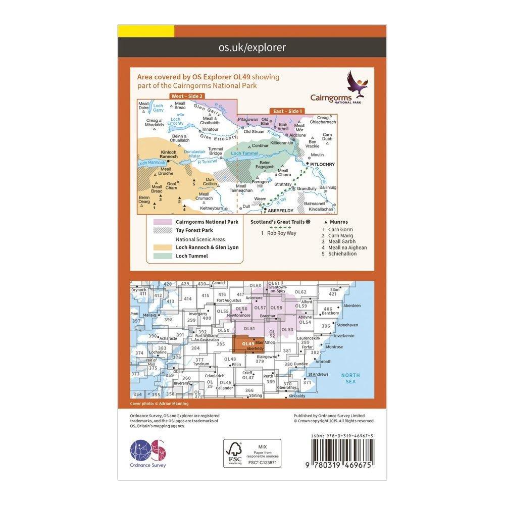Active Explorer OL 49 Pitlochry & Loch Tummel Map