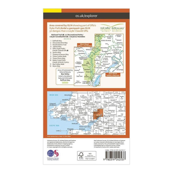 Explorer OL 14 Wye Valley & Forest of Dean Map