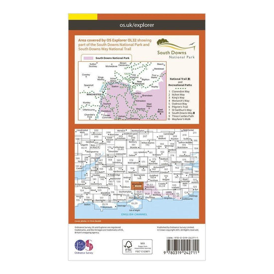 Explorer OL 32 Winchester New Alresford East Meon Map