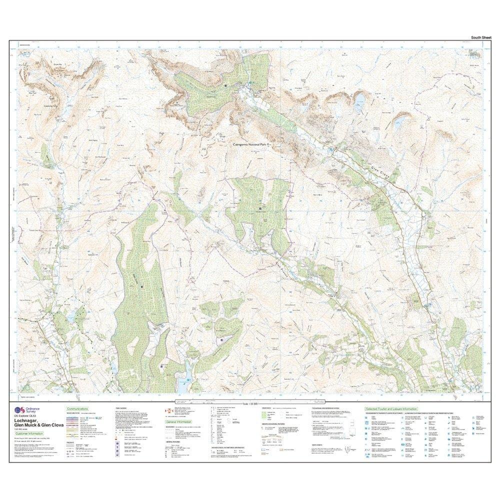 Explorer OL 53 Lochnagar, Glen Muick & Glen Clova Map