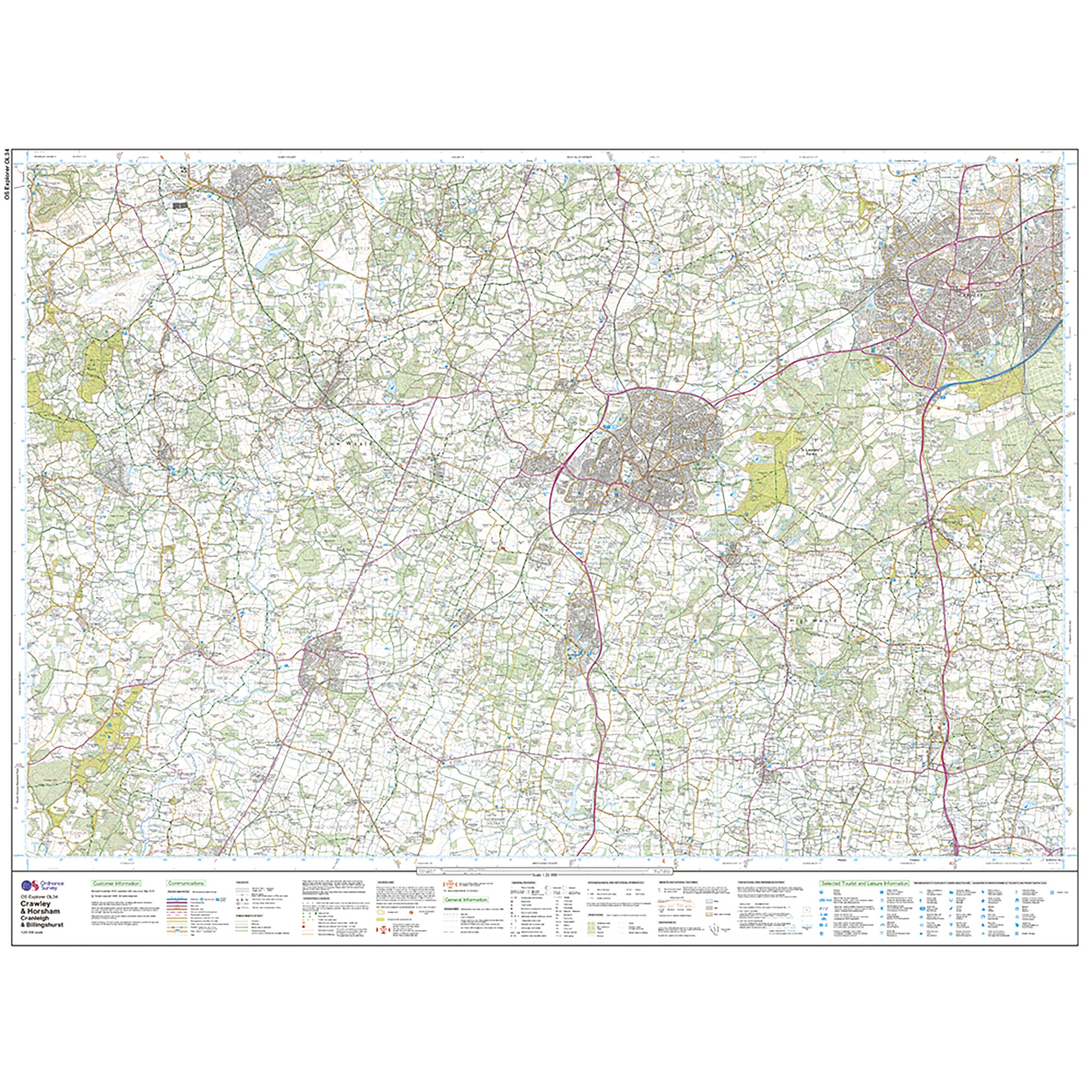 Explorer OL 34 Active D Crawley Horsham Map