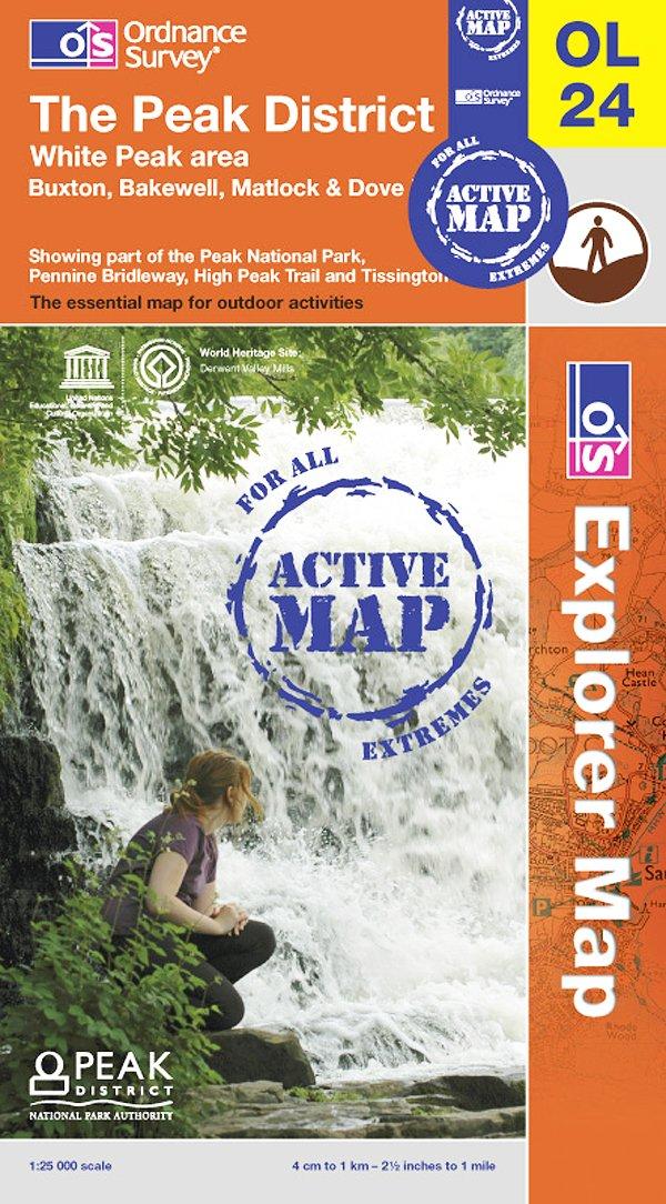 Explorer Active Map OL24 The Peak District (White