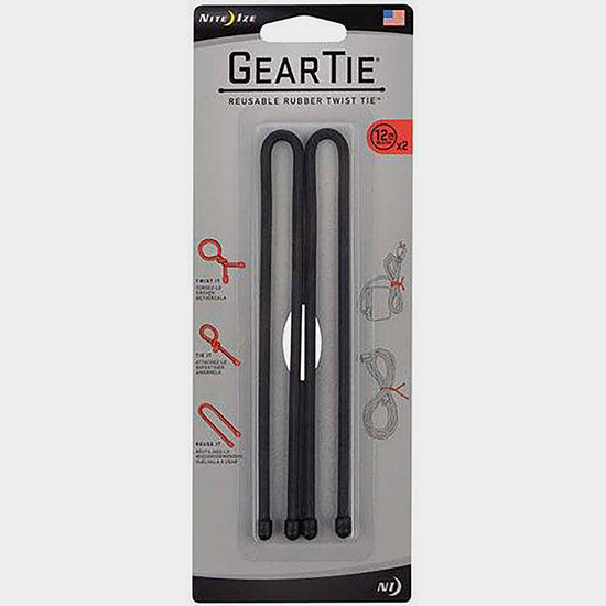 Gear Tie® Reusable Rubber Twist Tie™ 12" (Black)