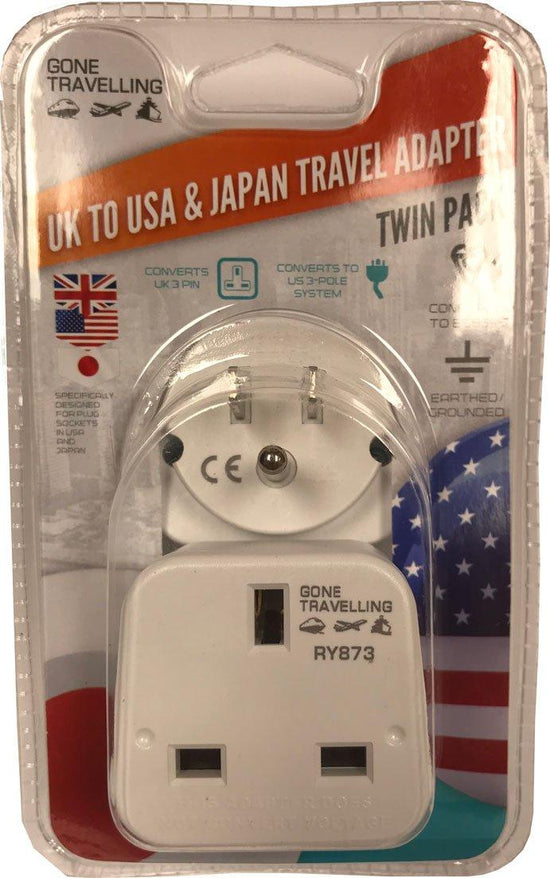 2pk Travel Adaptor - UK to USA & Japan