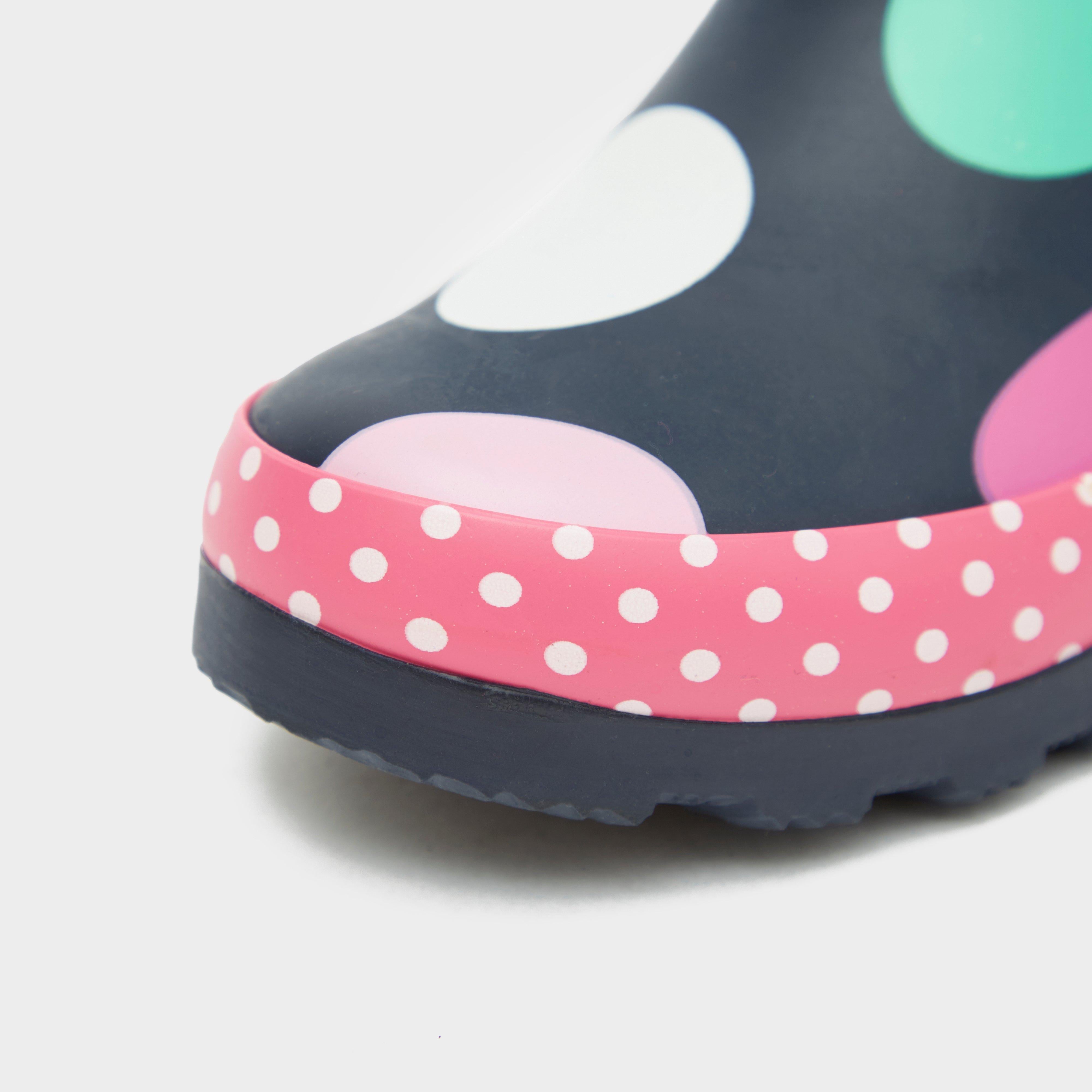 Multicoloured Dotty Jnr Pull On Wellington Boots
