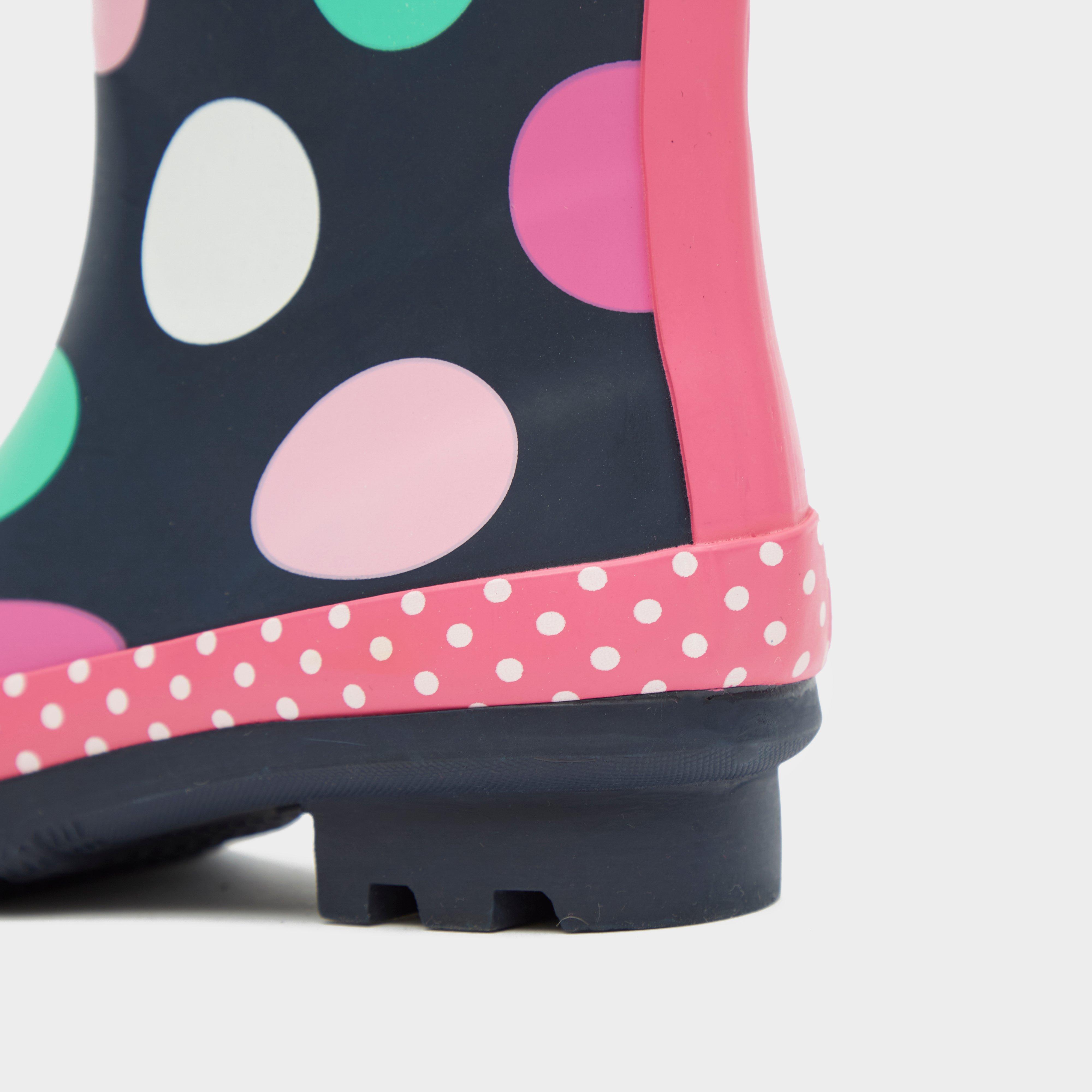 Multicoloured Dotty Jnr Pull On Wellington Boots