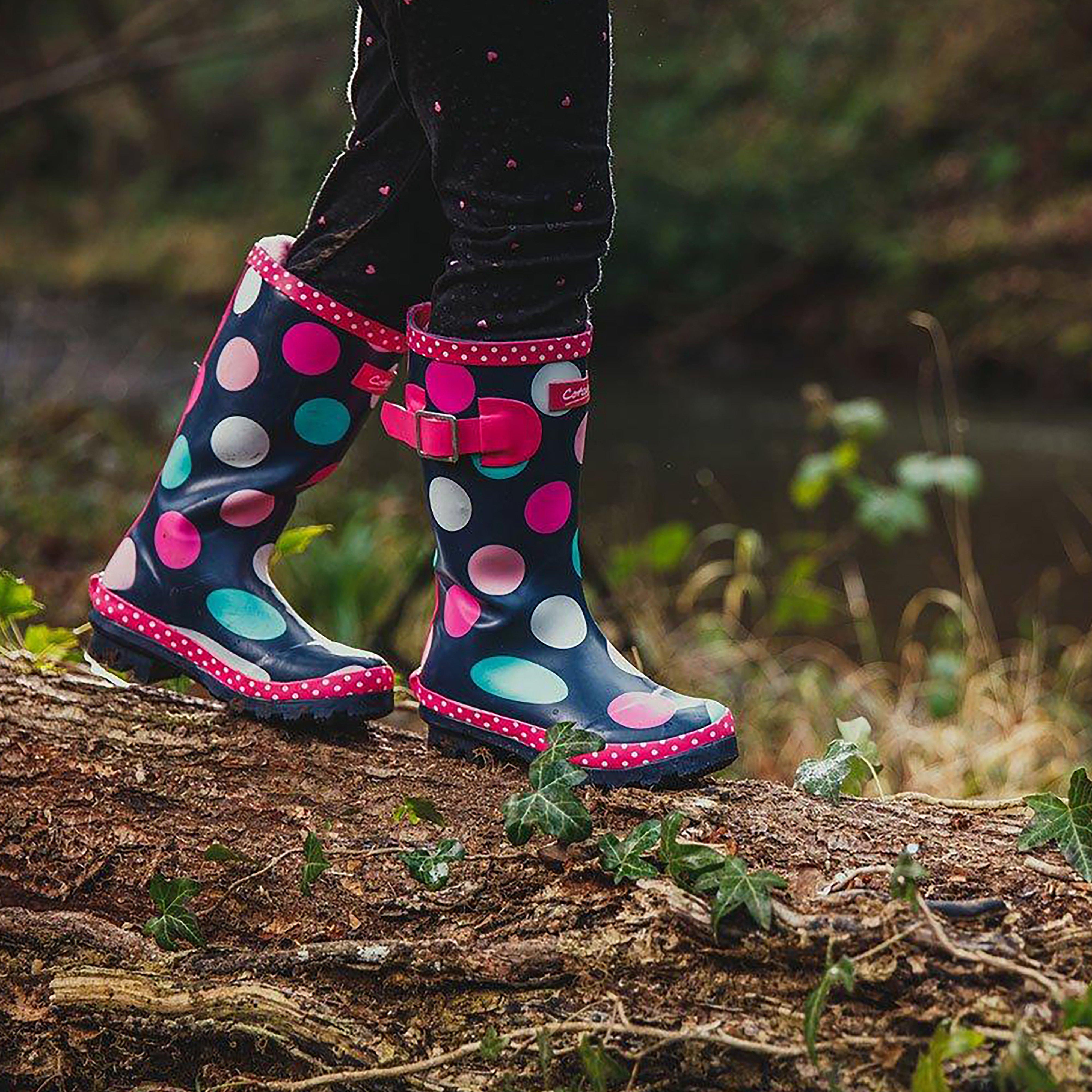 Multicoloured Dotty Jnr Pull On Wellington Boots