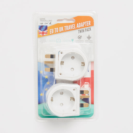 Twin Pack Plug Adaptor EU to UK