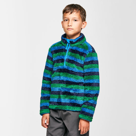 Kids' Stripe Print Half-zip Fleece