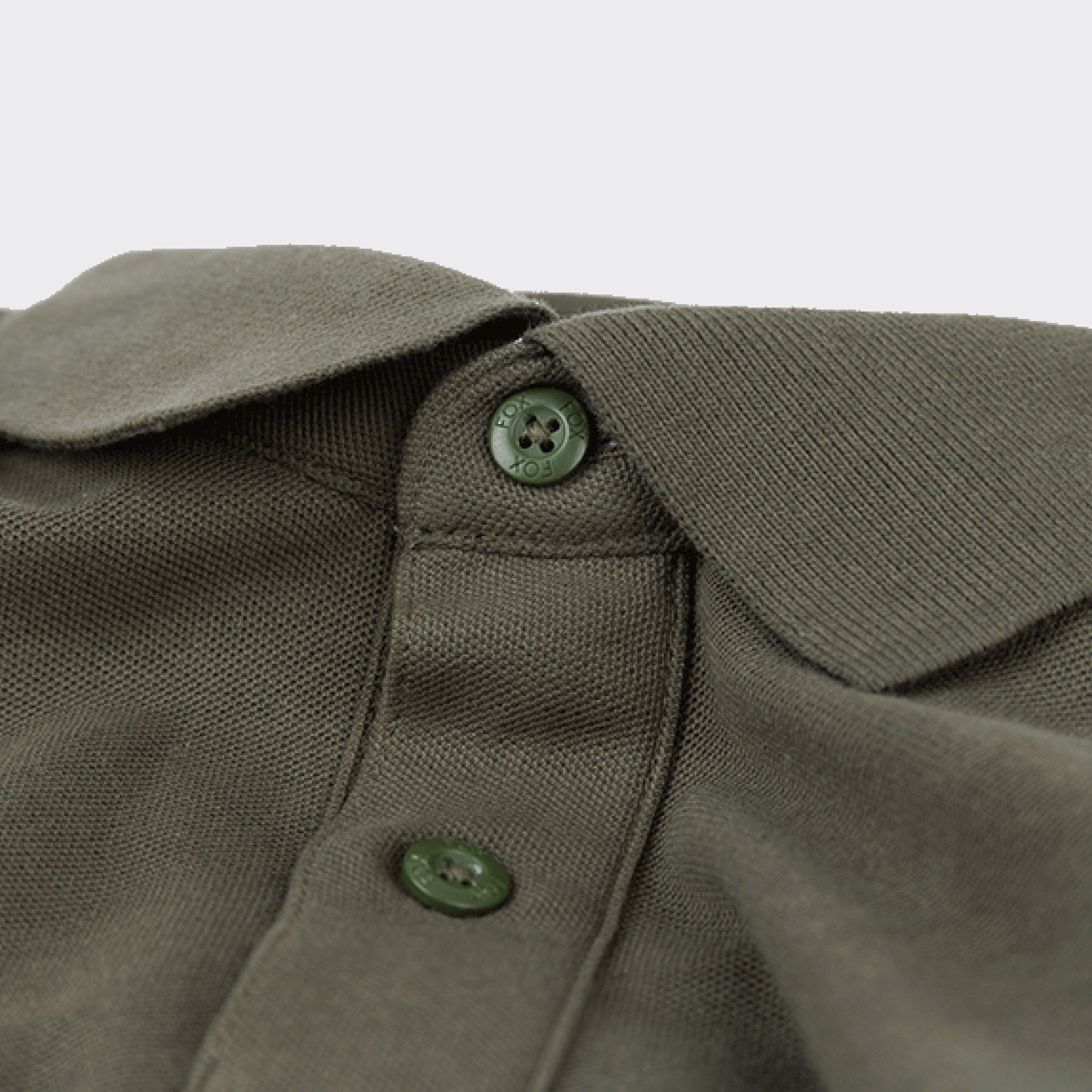 Fox Collection Medium Green & Silver Polo Shirt