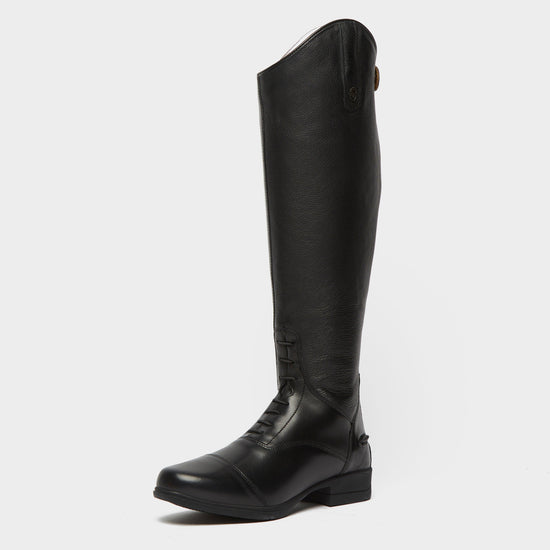 Womens Gianna Leather Field Riding Boots Black